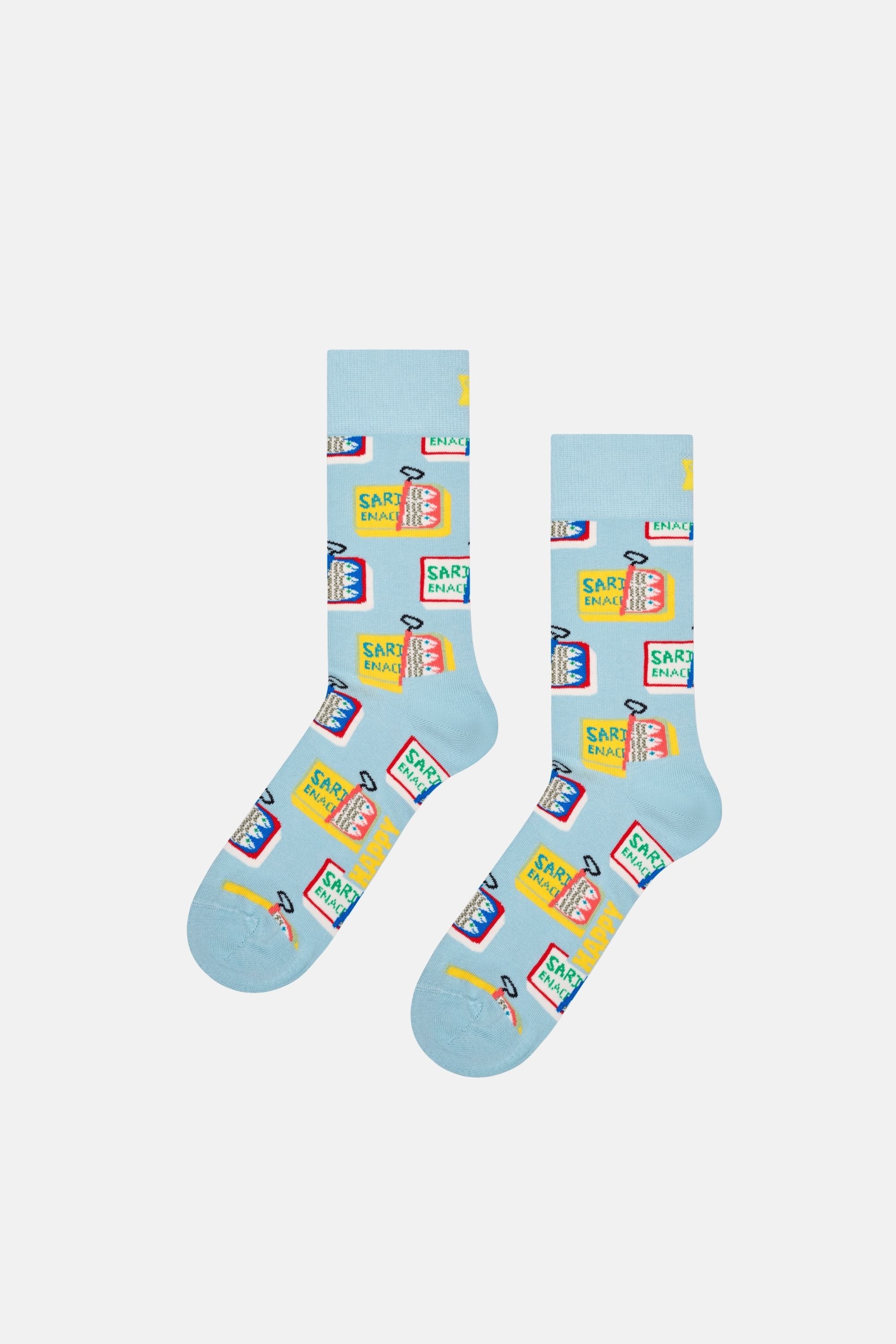 Happy Socks - Mavi Balık Desenli Çorap