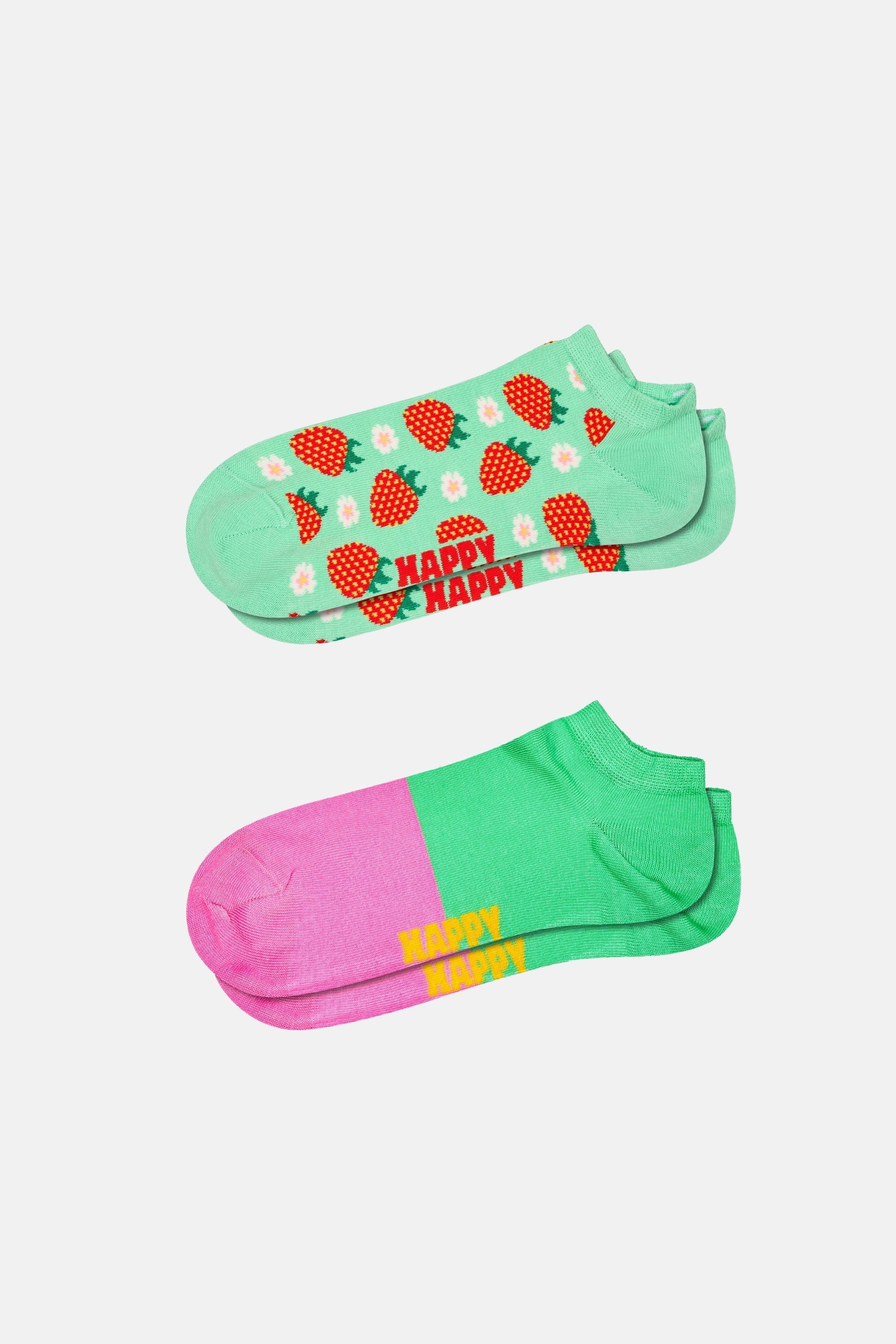 Happy Socks - Çok Renkli Çilek Desenli 2Li Çorap Seti