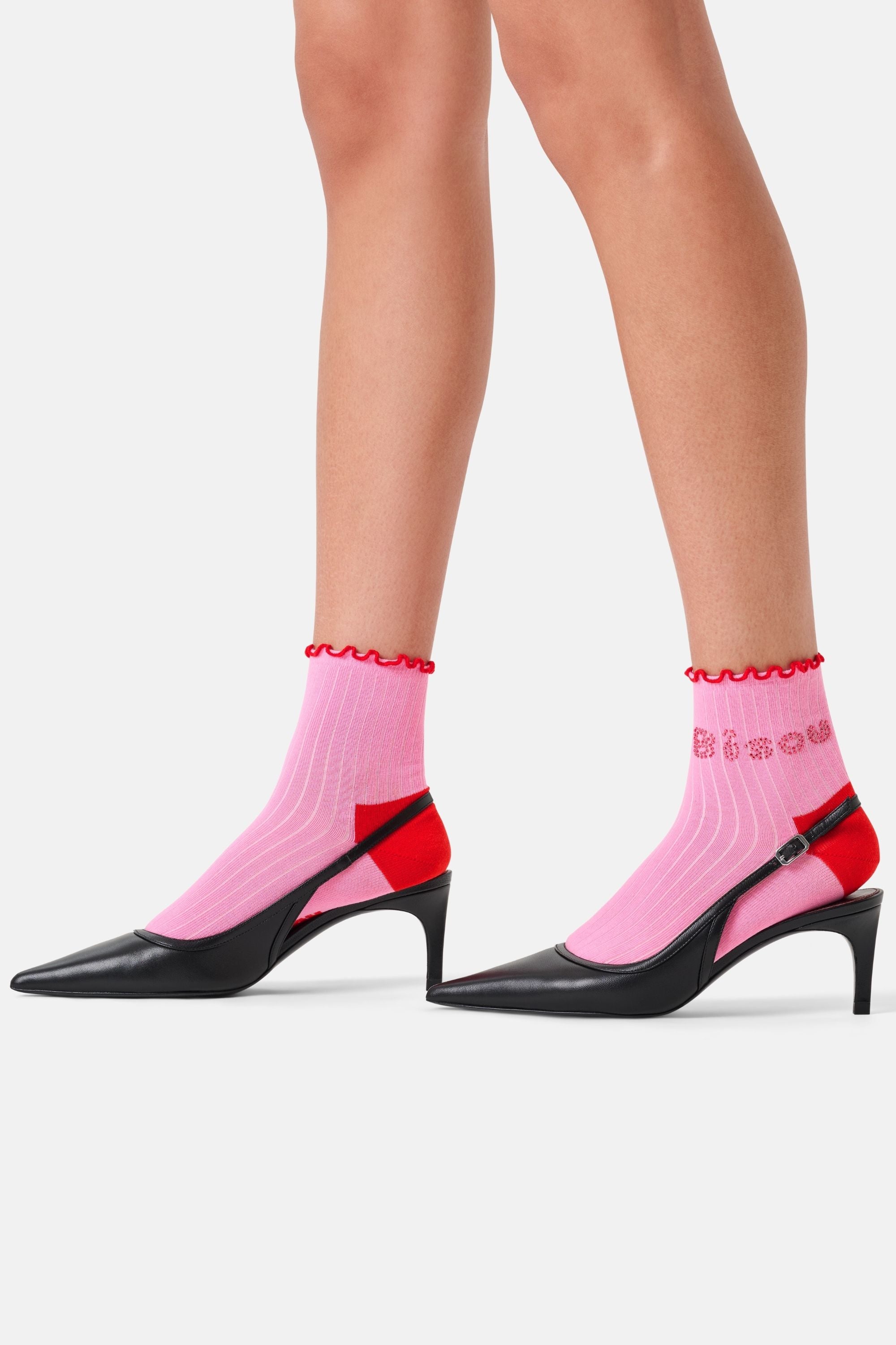 Happy Socks - Pembe Yazılı Çorap