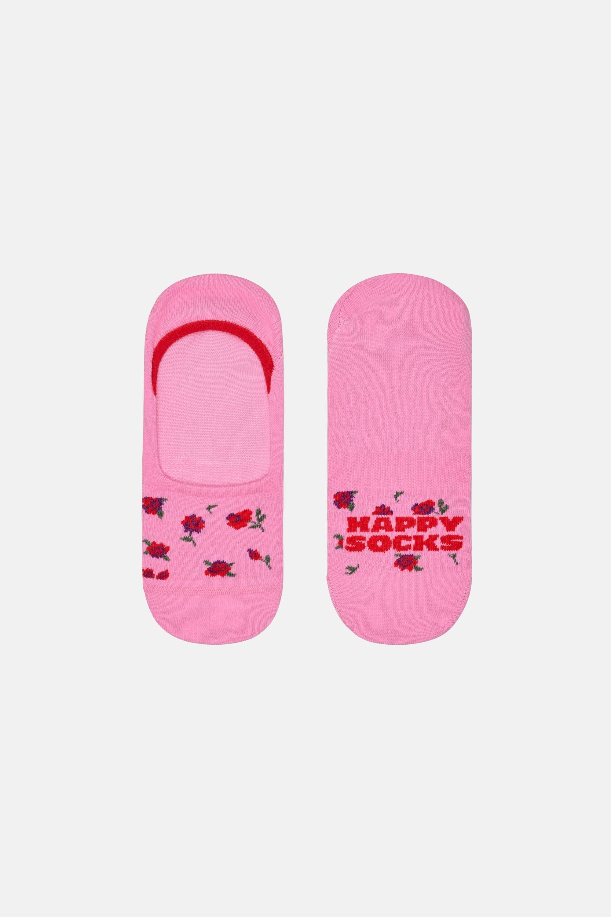 Happy Socks - Pembe Gül Desenli Babet Çorap