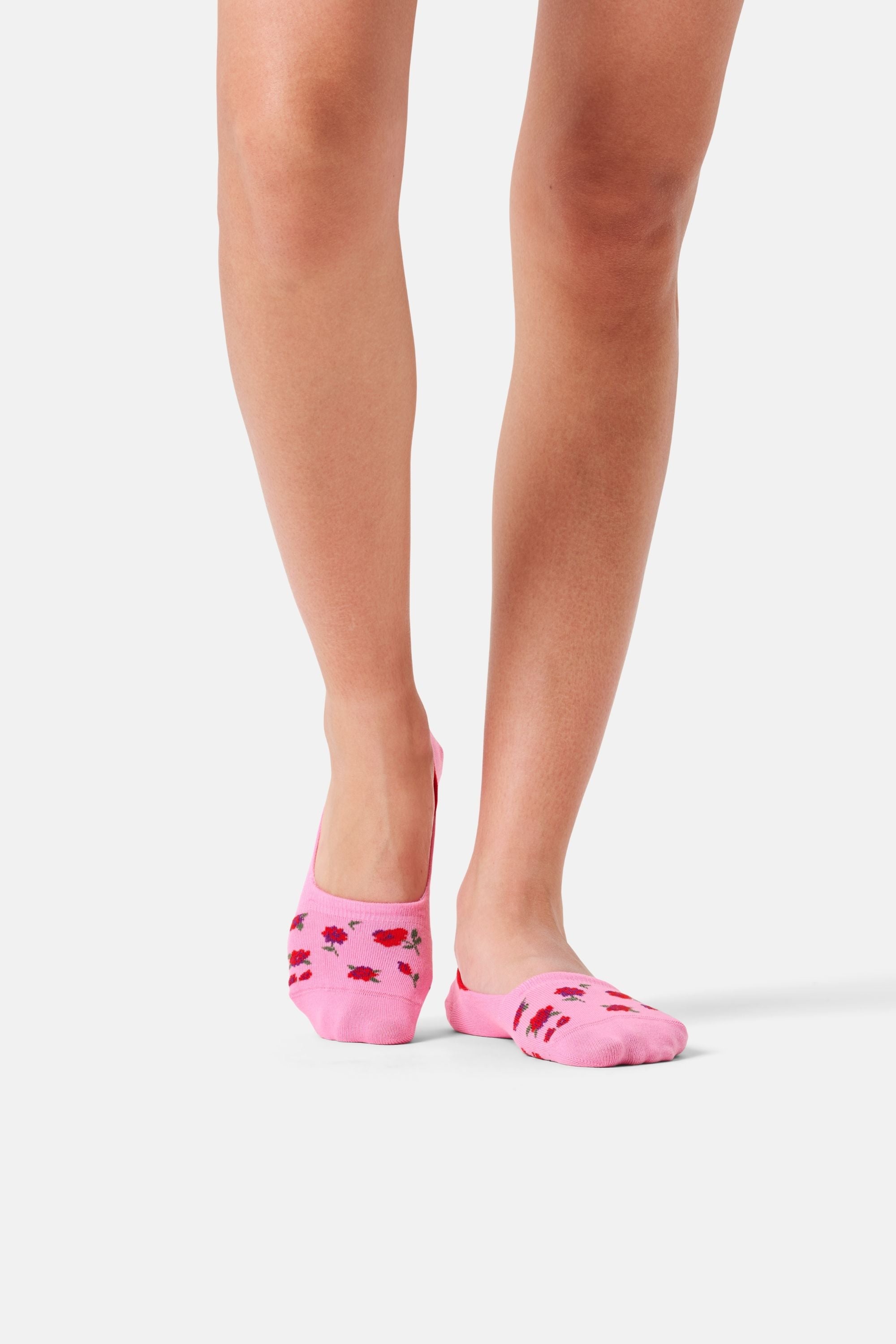 Happy Socks - Pembe Gül Desenli Babet Çorap