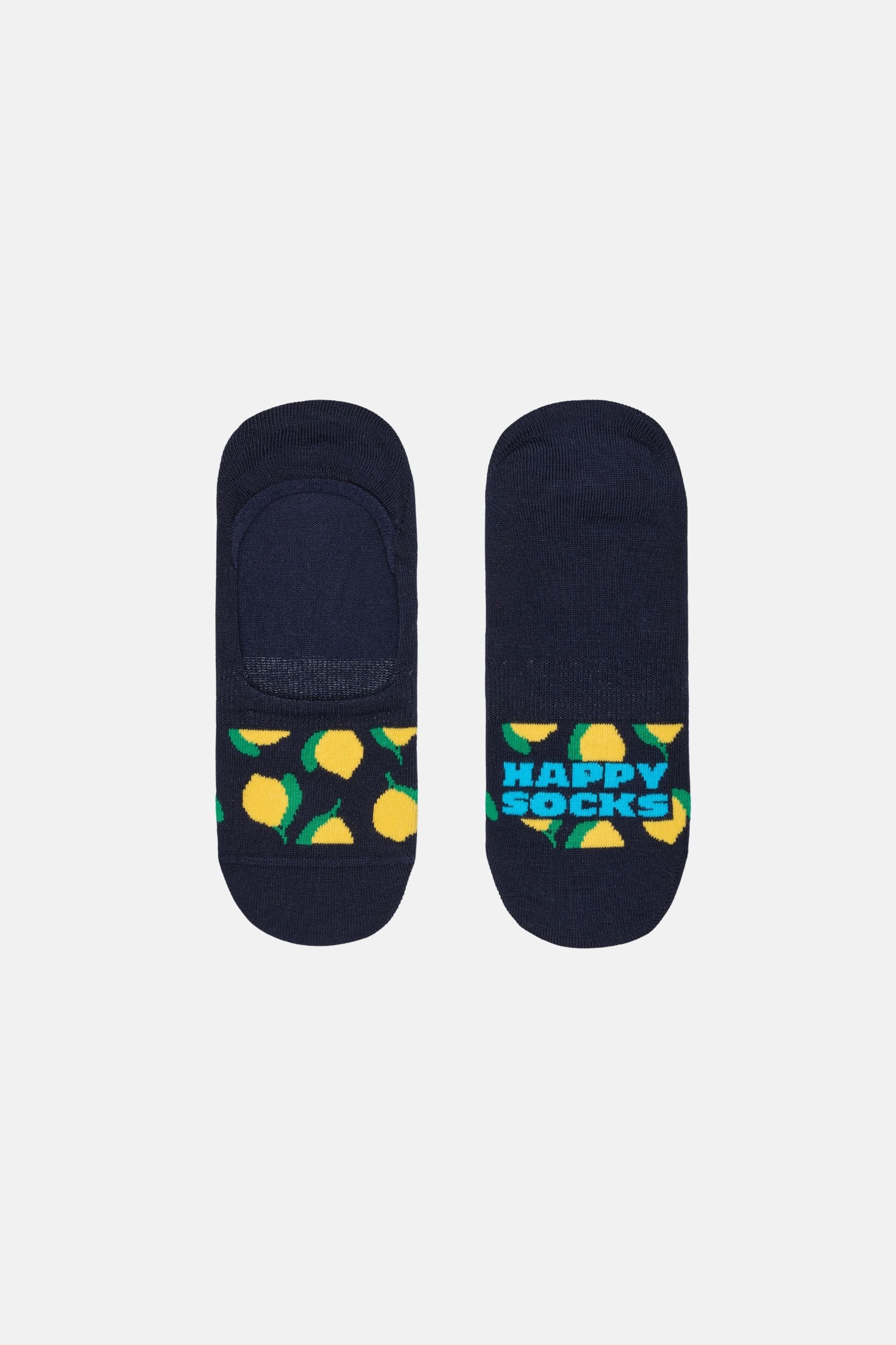 Happy Socks - Lacivert Limon Desenli Babet Çorap