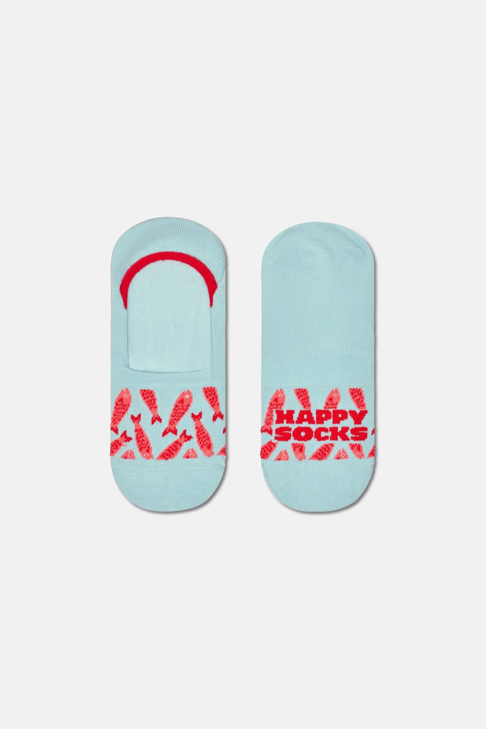 Happy Socks - Mavi Balık Desenli Babet Çorap