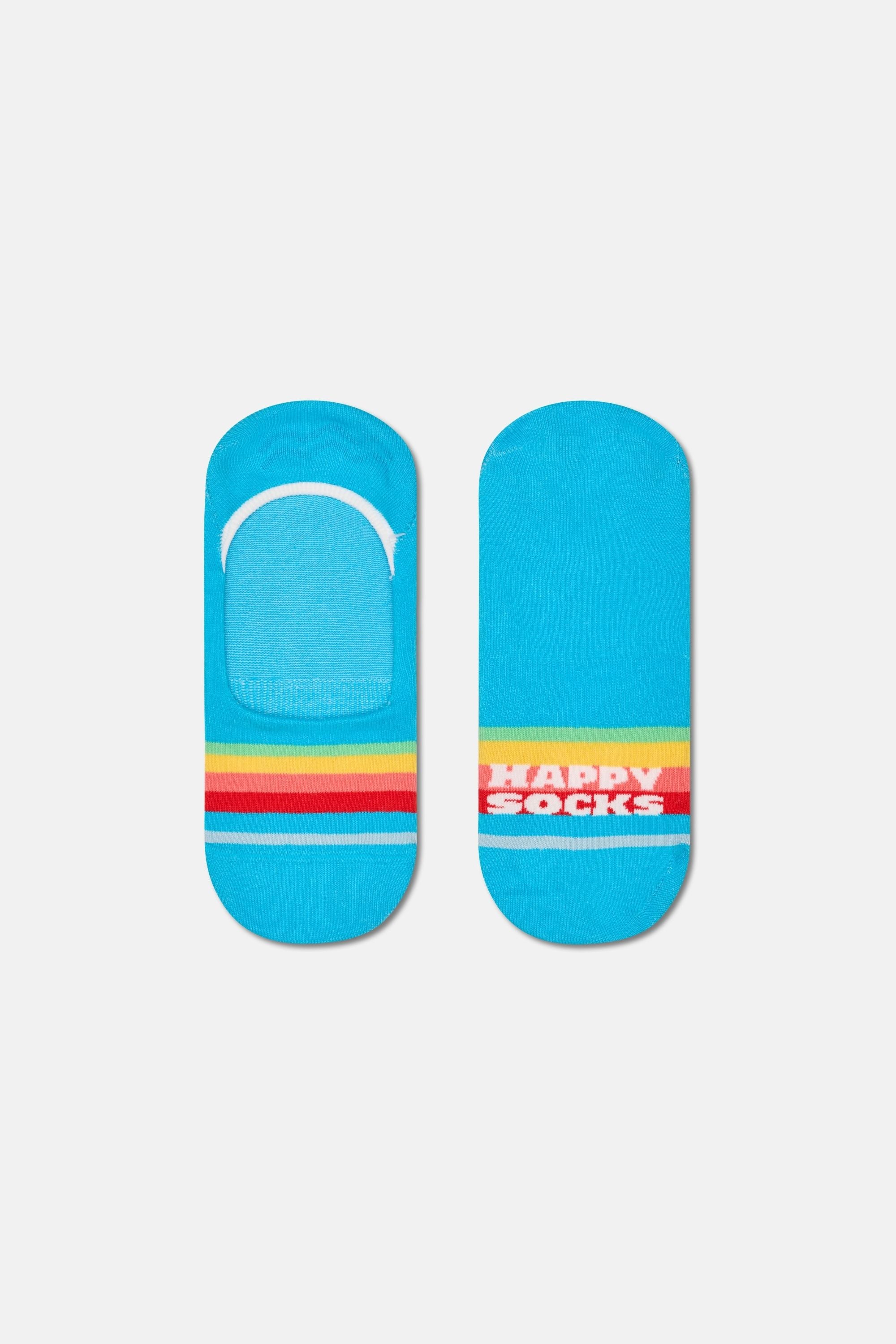 Happy Socks - Mavi Gökkuşağı Desenli Babet Çorap