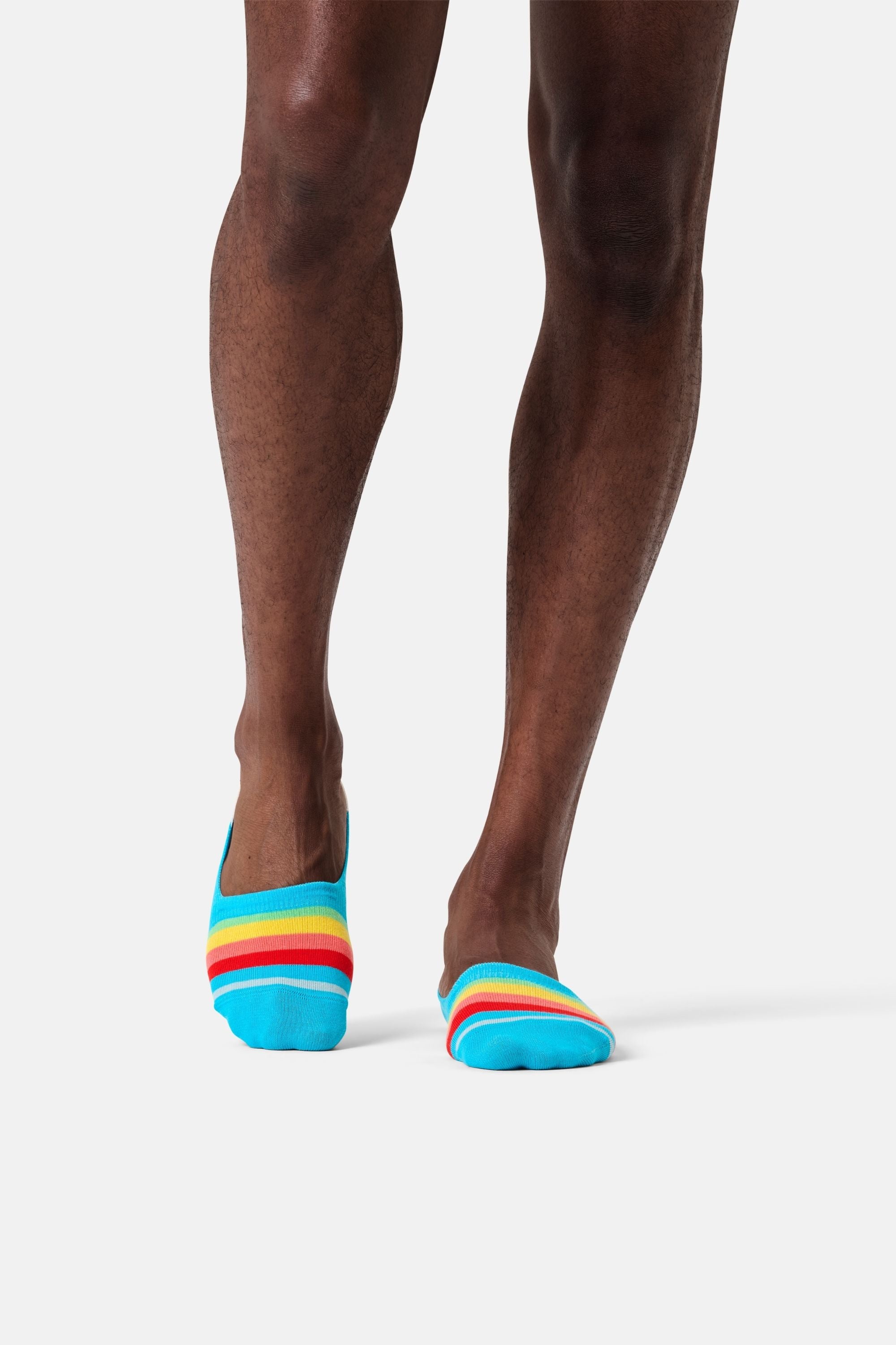 Happy Socks - Mavi Gökkuşağı Desenli Babet Çorap