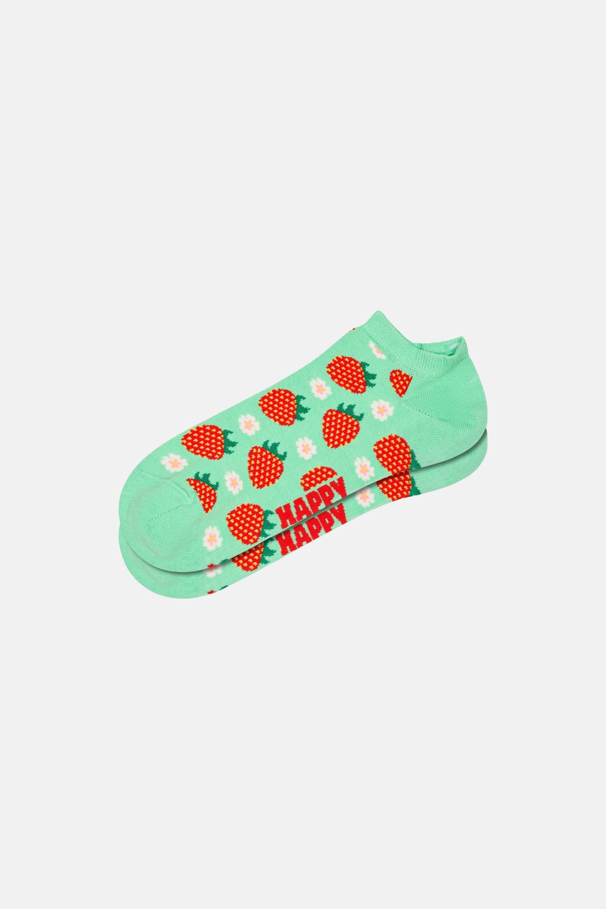 Happy Socks - Yeşil Çilek Desenli Çorap