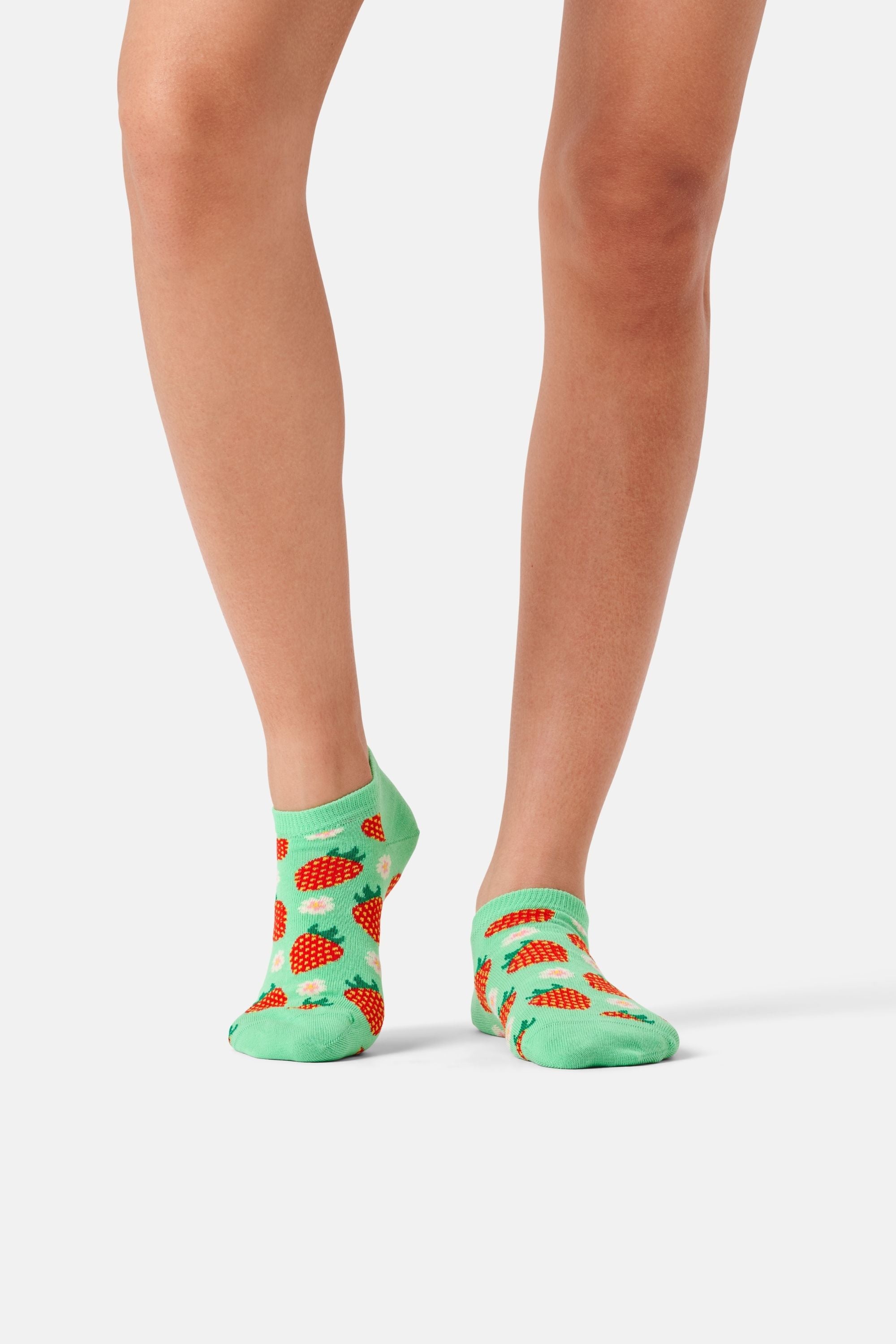Happy Socks - Yeşil Çilek Desenli Çorap