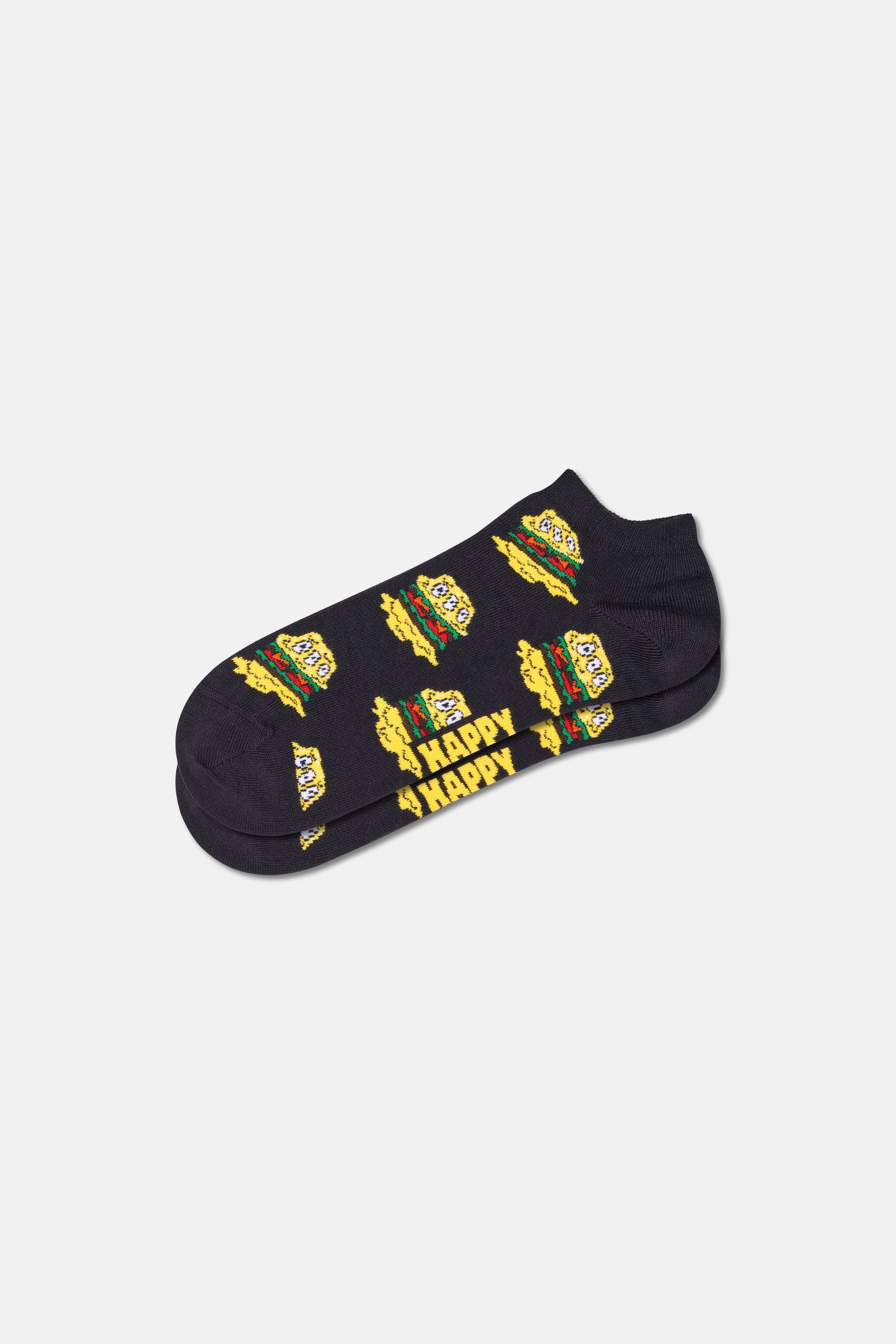 Happy Socks - Siyah Hamburger Desenli Çorap