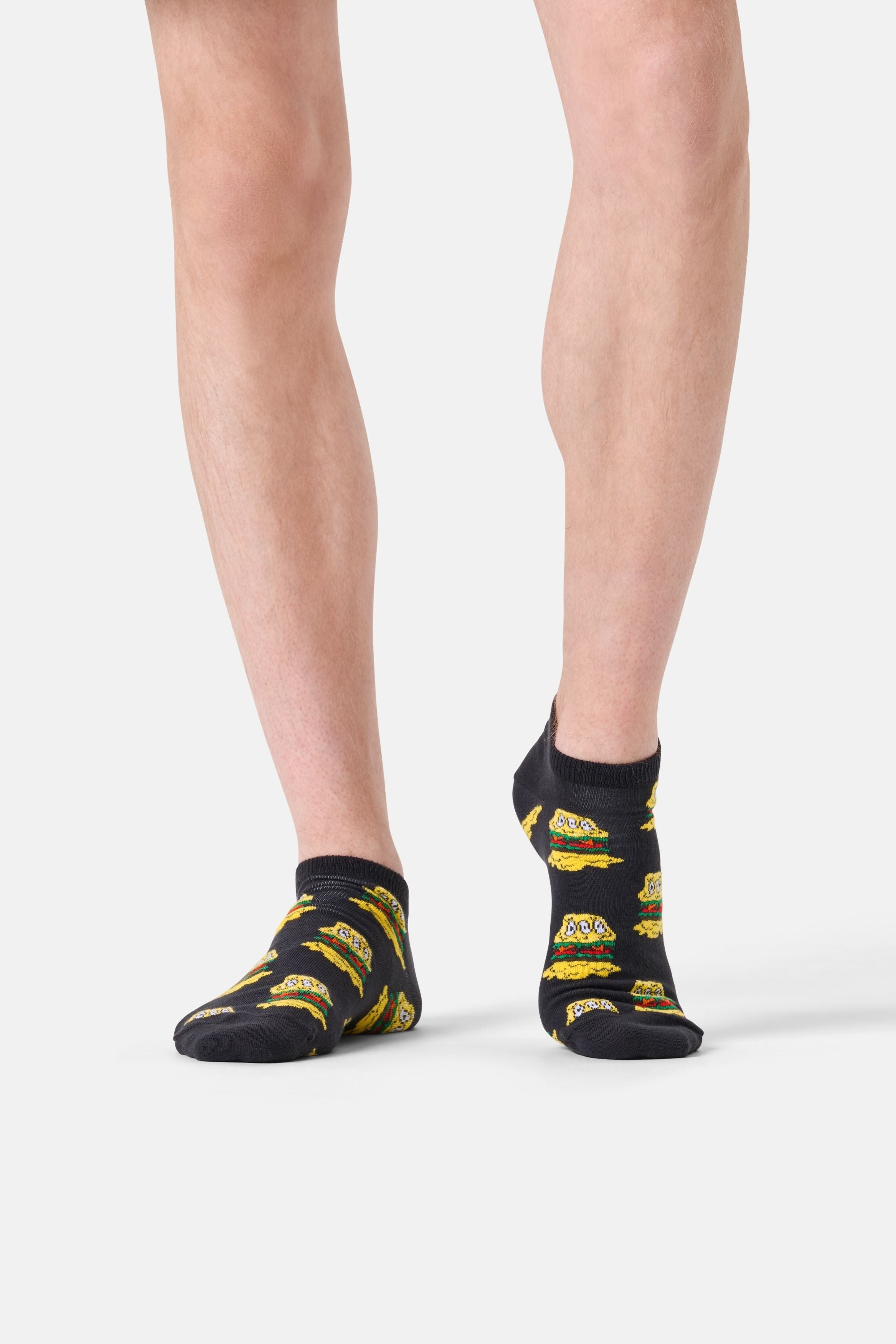Happy Socks - Siyah Hamburger Desenli Çorap