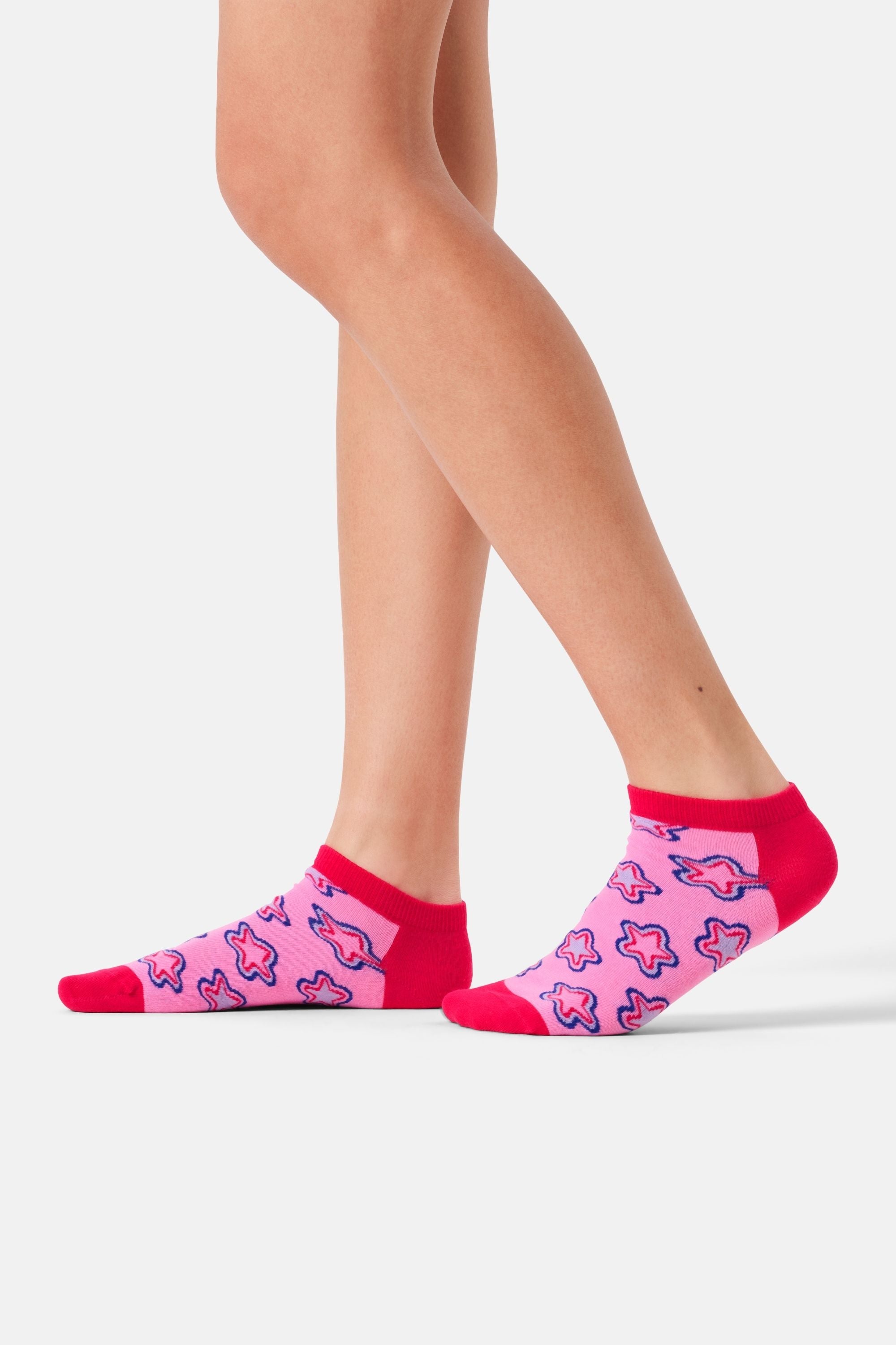 Happy Socks - Pembe Yıldız Desenli Çorap