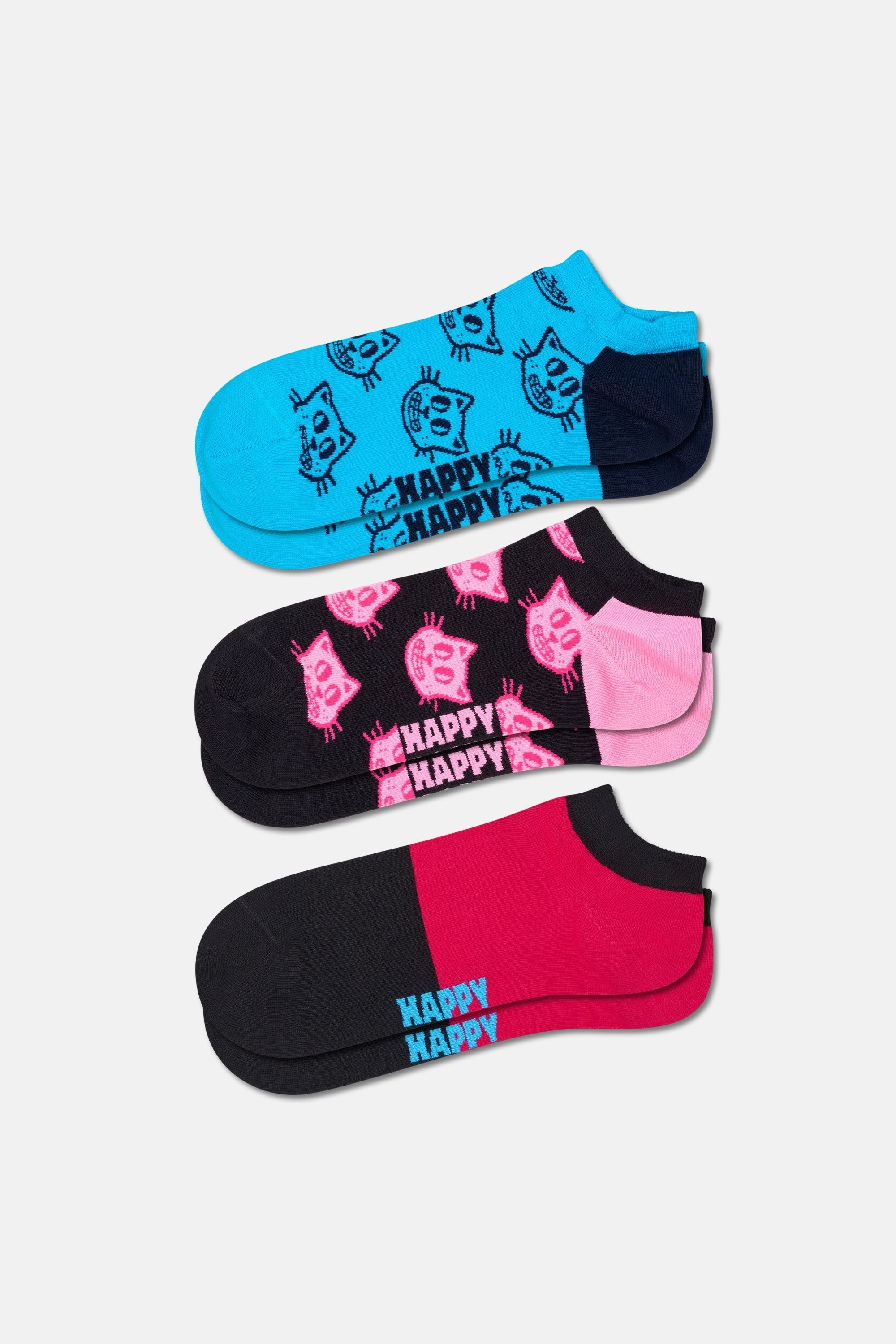 Happy Socks - Çok Renkli Köpek Desenli 3Lü Çorap Seti
