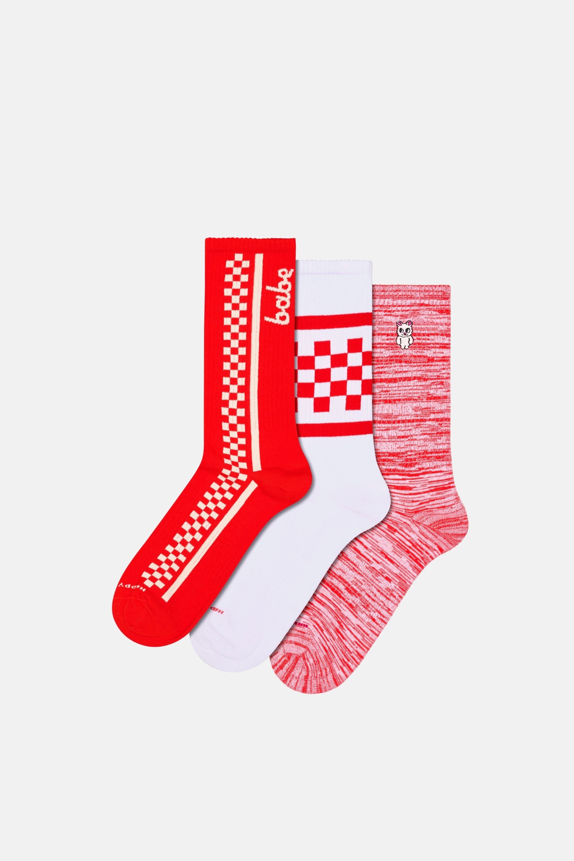 Happy Socks - Kırmızı 3Lü Sneaker Çorap Seti