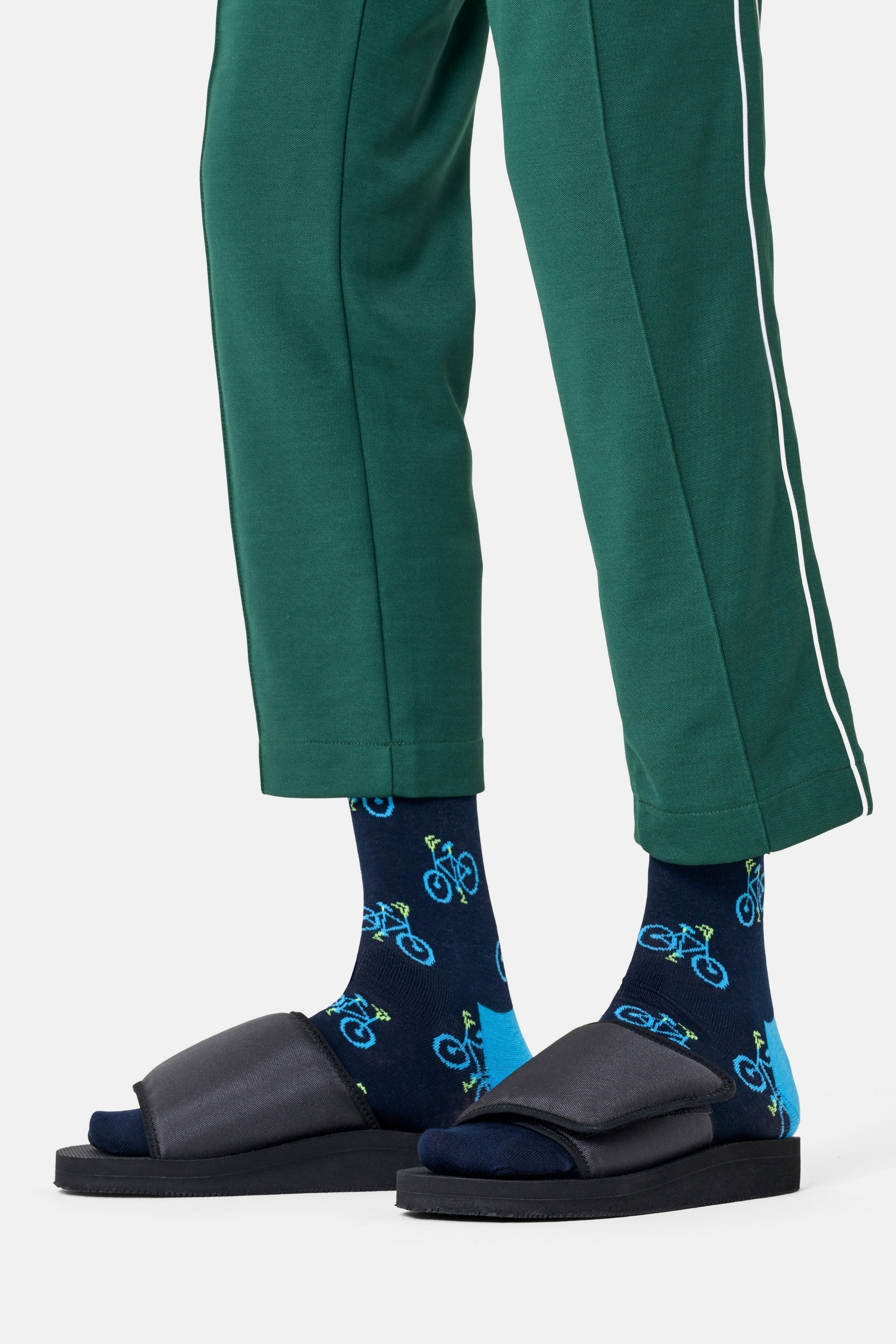 Happy Socks - Erkek Lacivert Bisiklet Desenli Pamuklu Çorap