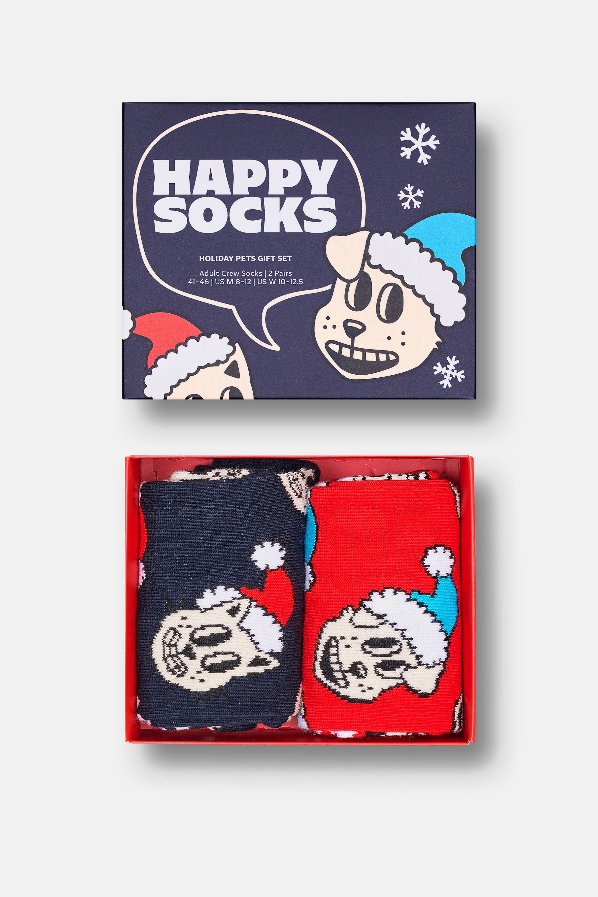 Happy Socks - Erkek Çok Renkli Kedi ve Köpek Desenli Pamuklu 2’li Çorap Seti