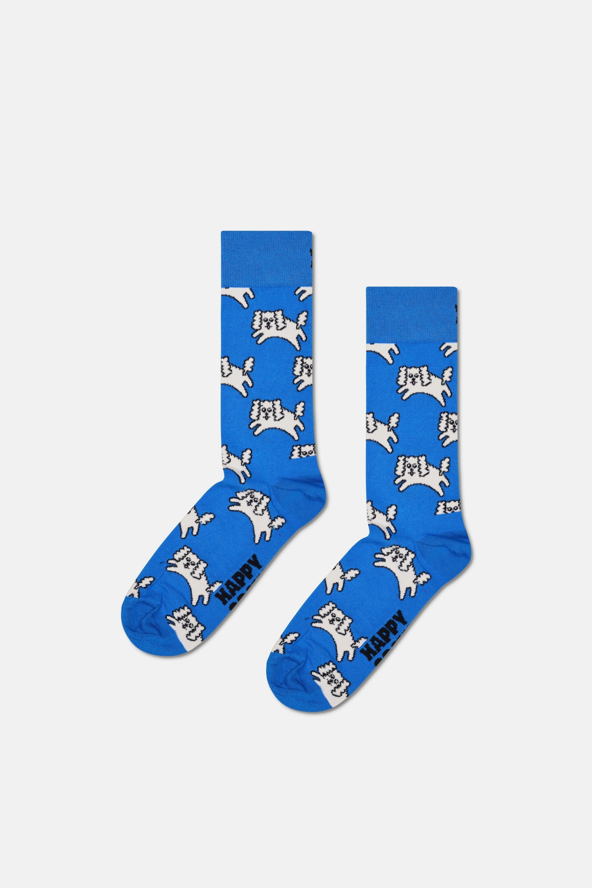 Happy Socks - Erkek Mavi Köpek Desenli Pamuklu Çorap