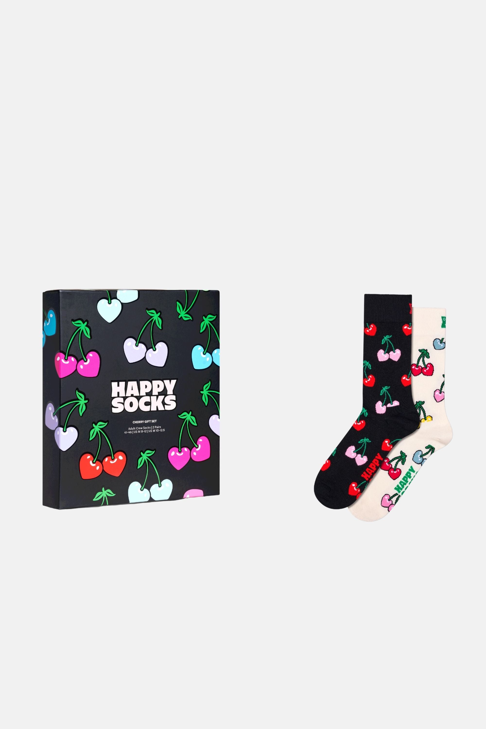Happy Socks - Çok Renkli Kiraz Desenli 2'li Pamuklu Çorap Seti