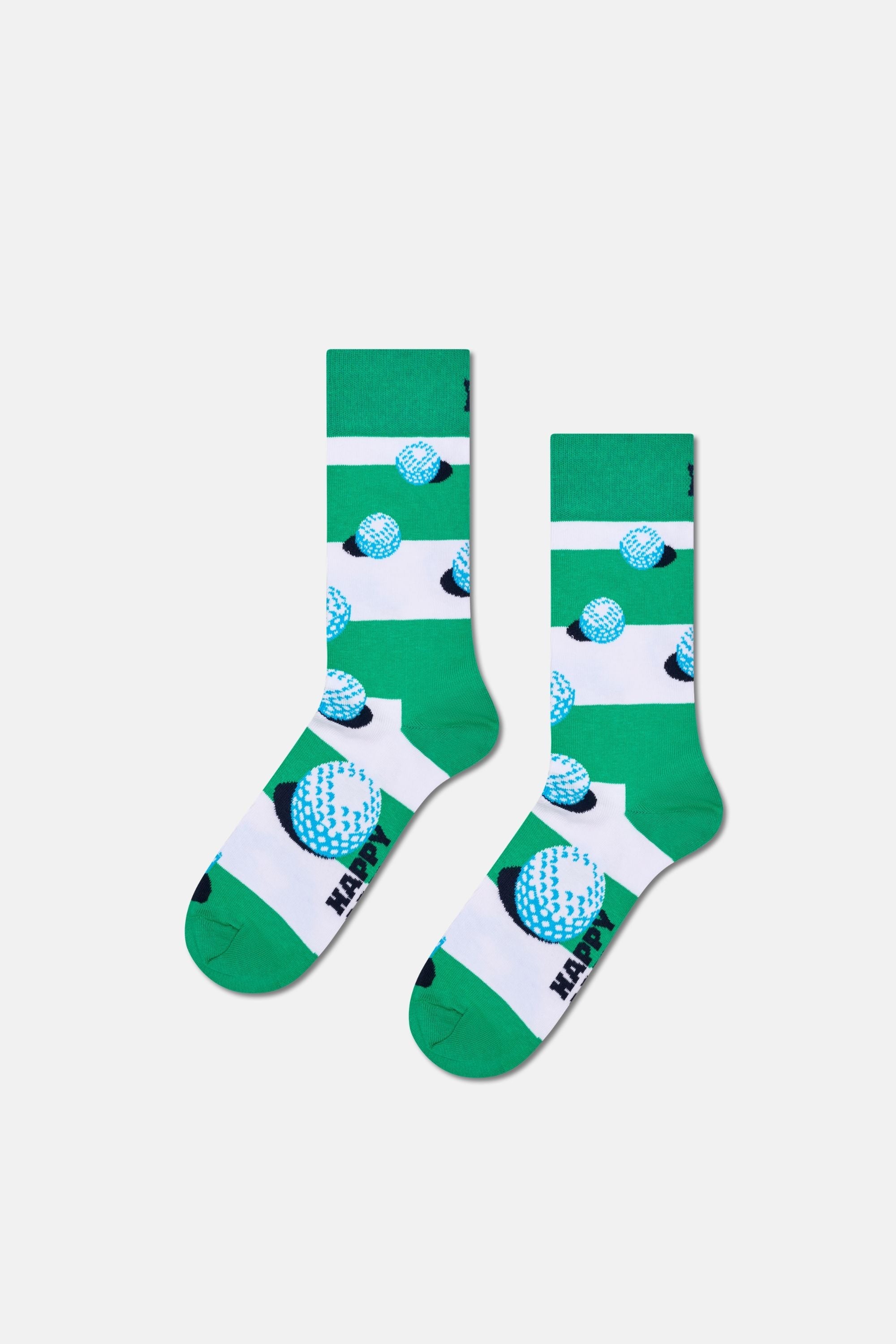 Happy Socks - Çok Renkli Golf Desenli 3'lü Pamuklu Çorap Seti