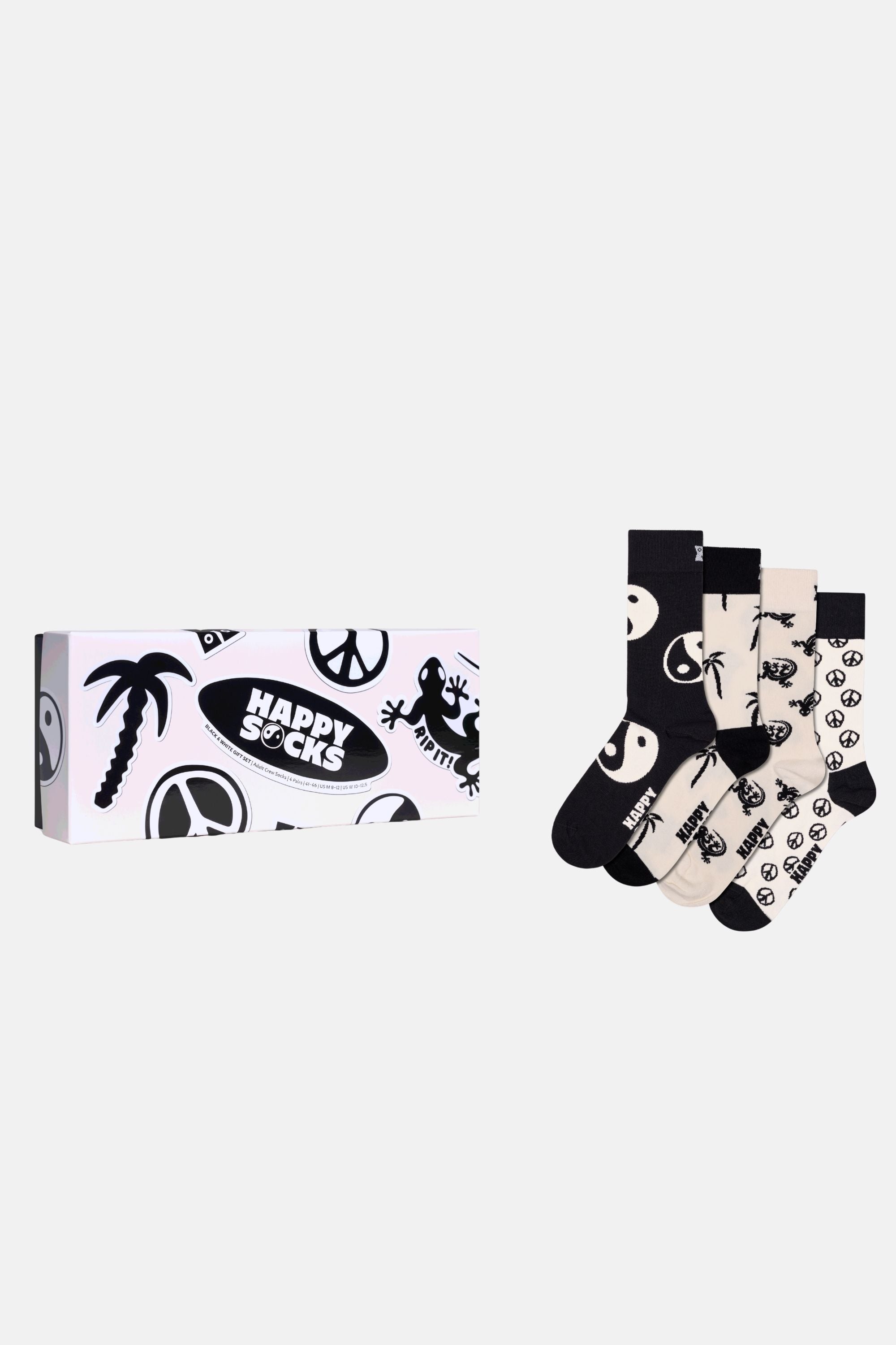 Happy Socks - Çok Renkli Palmiye Desenli 4'lü Pamuklu Çorap Seti