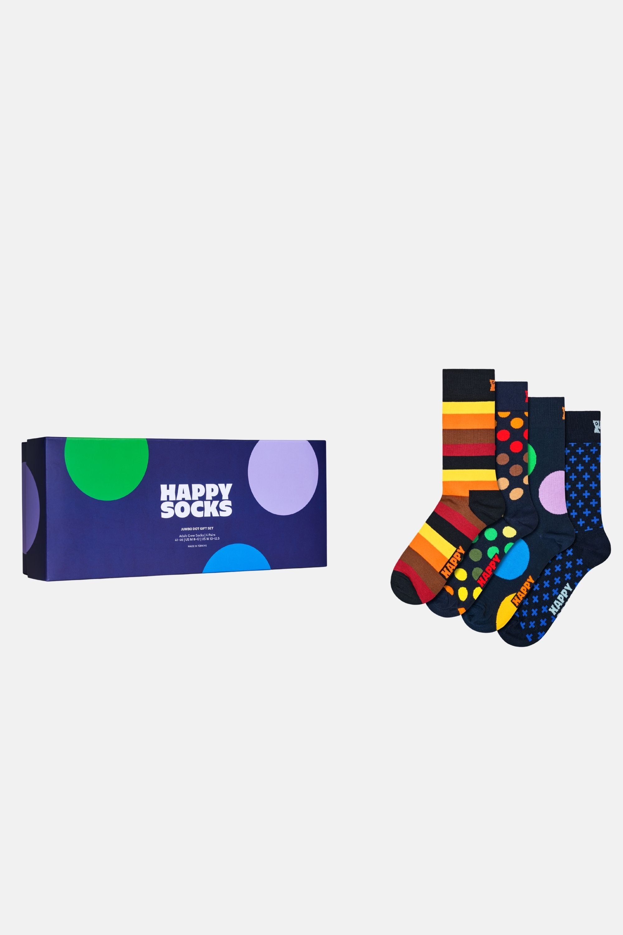 Happy Socks - Çok Renkli Geometrik Desenli 4'lü Pamuklu Çorap Seti