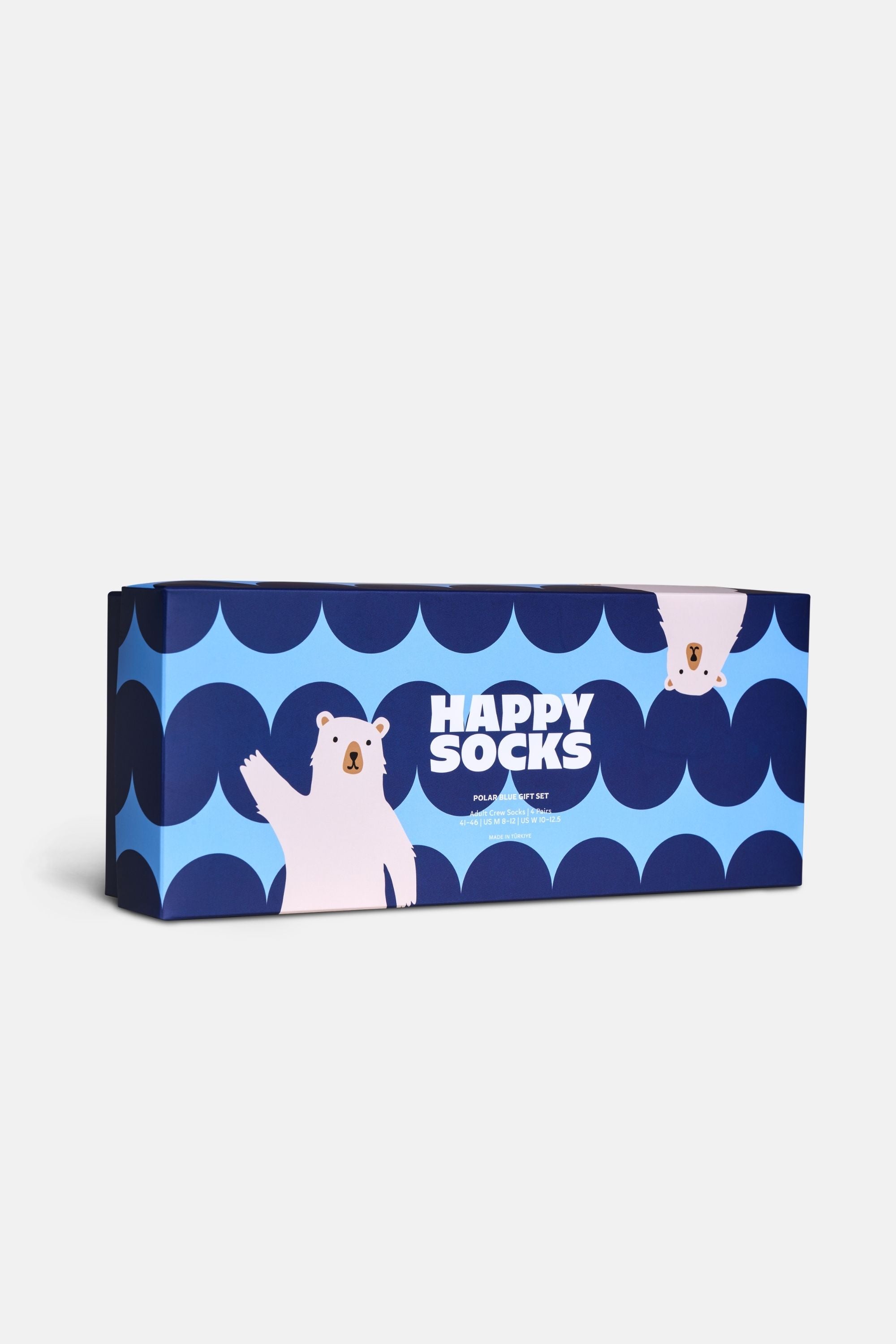 Happy Socks - Lacivert Kış Desenli 4'lü Pamuklu Çorap Seti