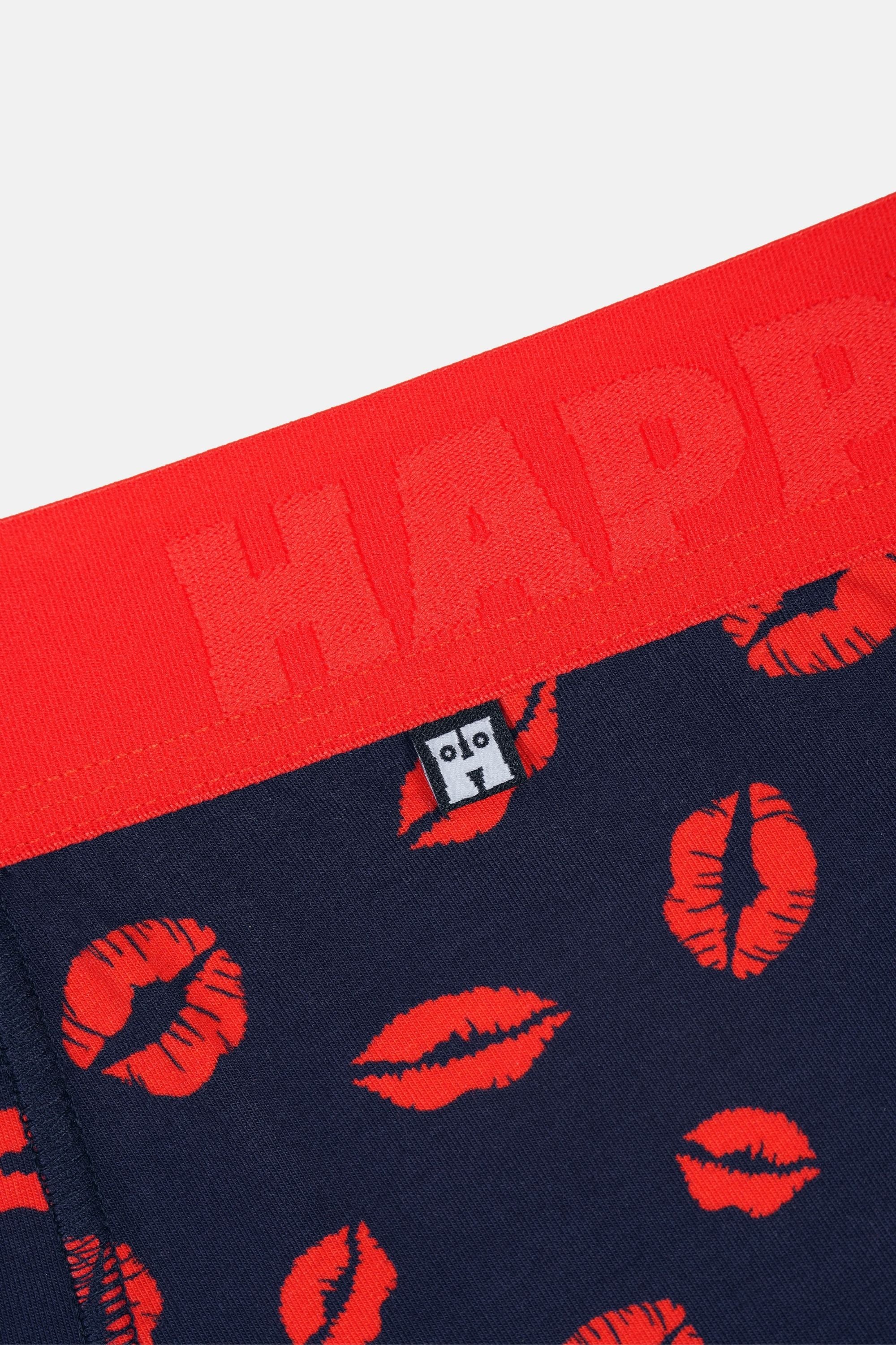 Happy Socks - Erkek Lacivert Dudak Desenli Boxer