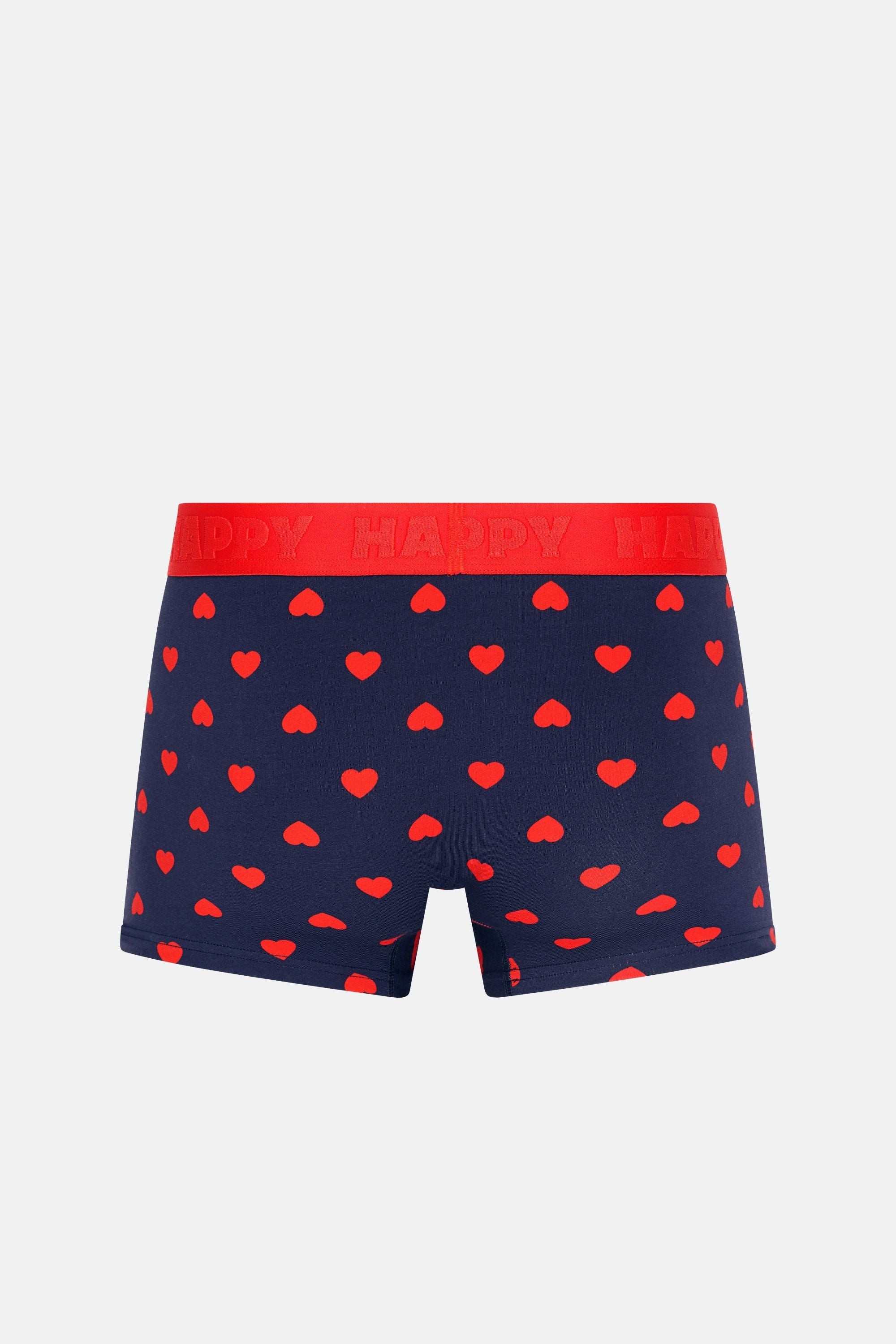 Happy Socks - Erkek Lacivert Kalp Desenli Boxer