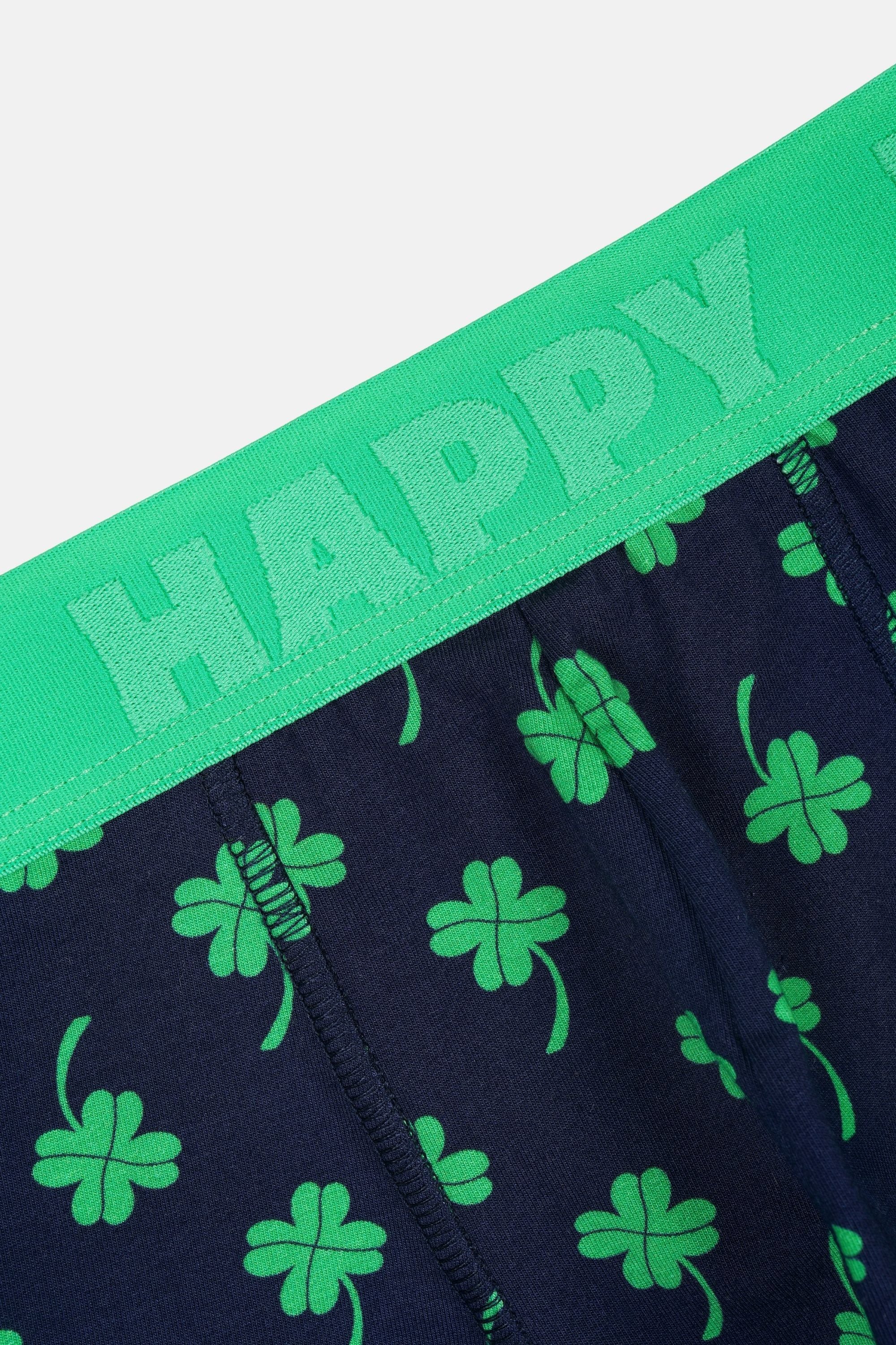 Happy Socks - Erkek Lacivert Yonca Desenli Boxer