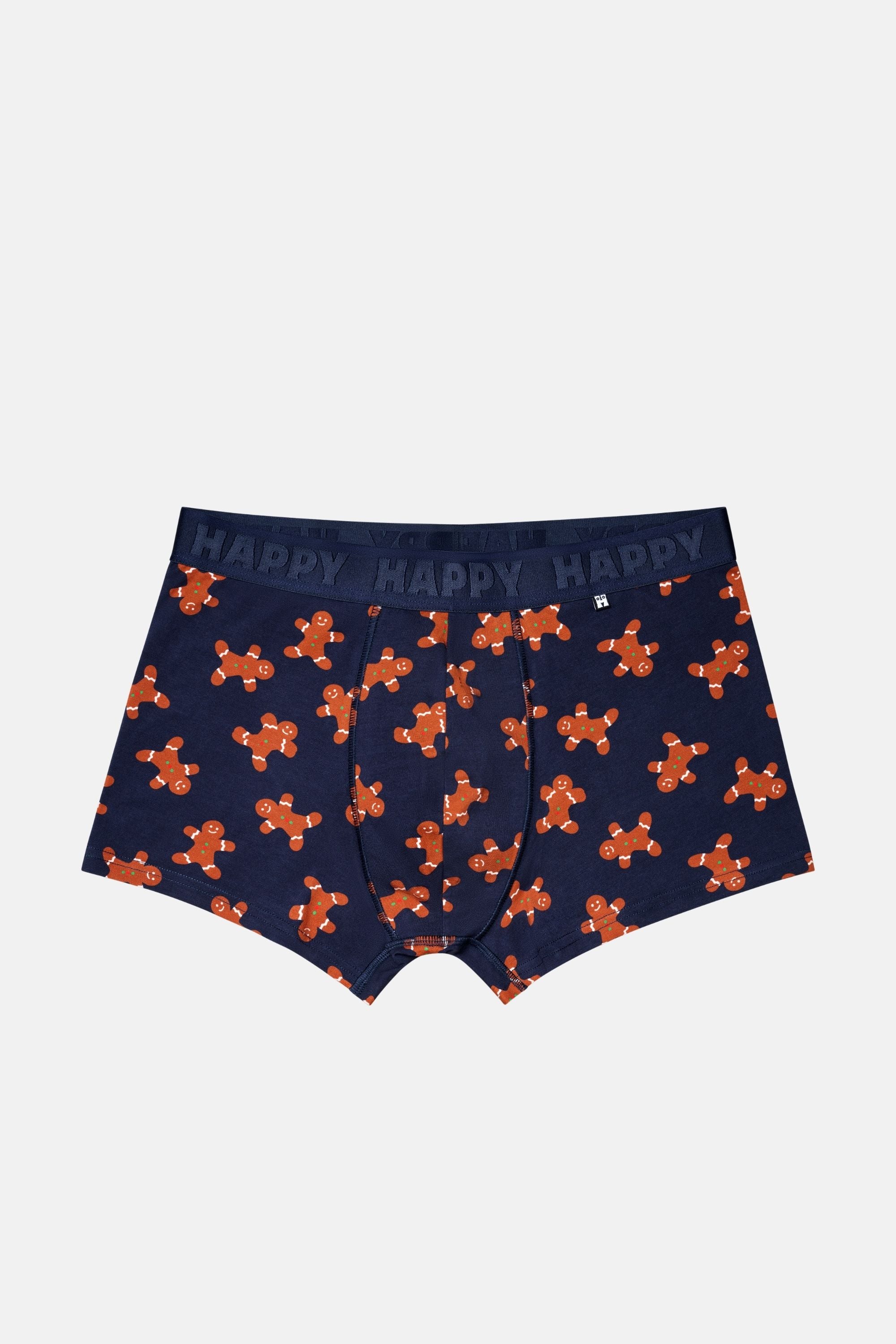 Happy Socks - Erkek Lacivert Kurabiye Desenli Boxer