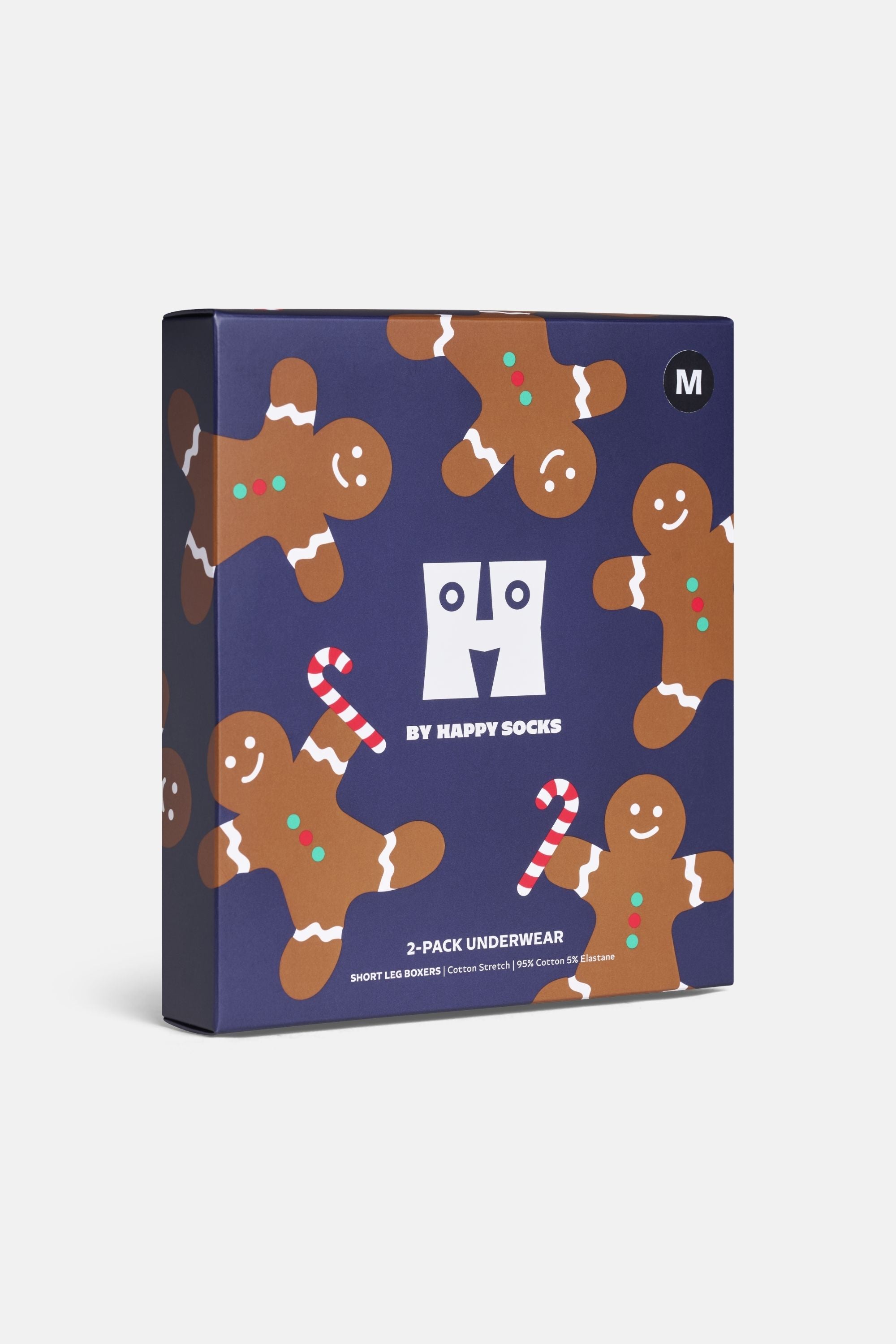 Happy Socks - Erkek Lacivert Baston Şeker ve Kurabiye 2'li Boxer Seti