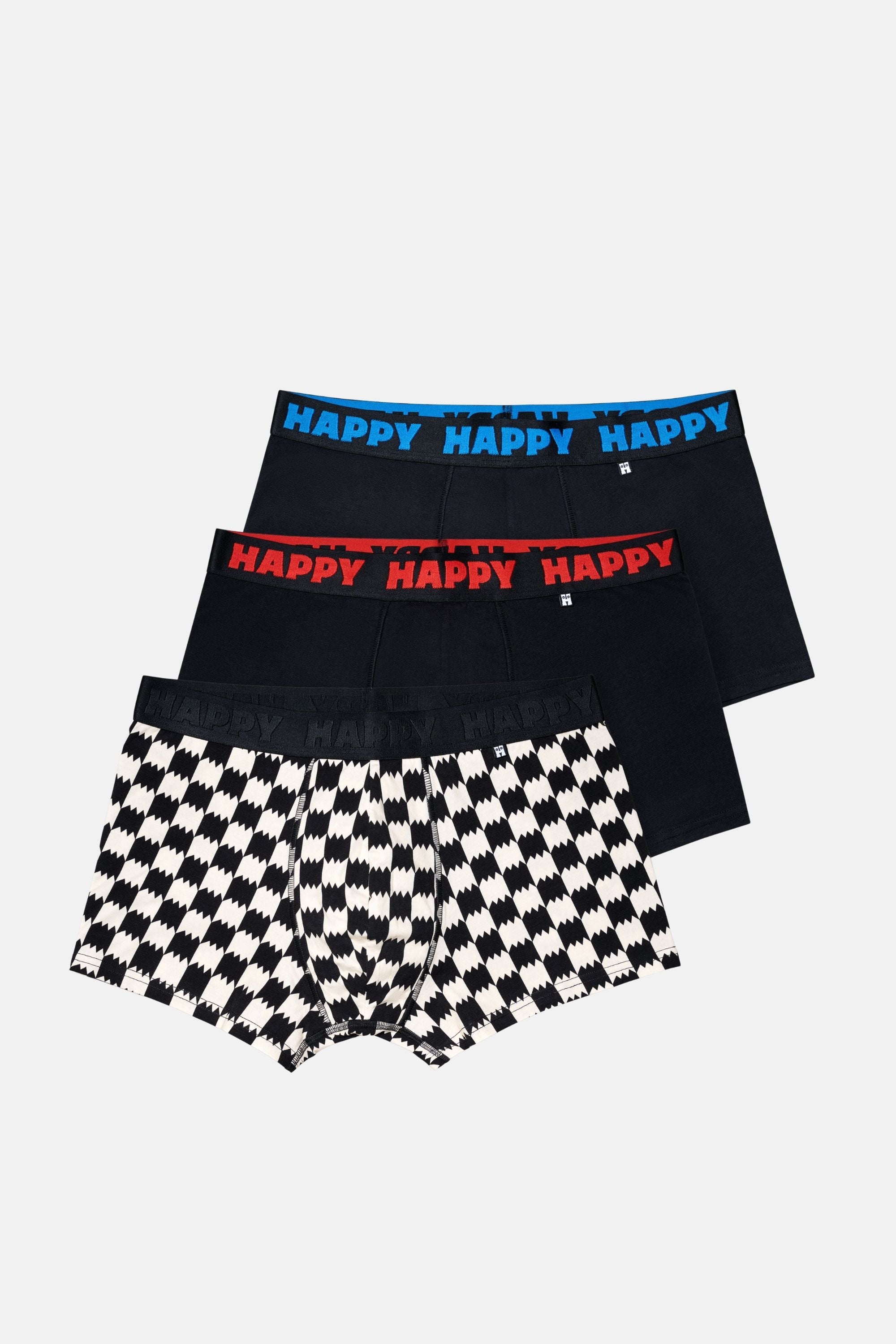 Happy Socks - Erkek Çok Renkli Karışık Desenli 3'lü Boxer Seti