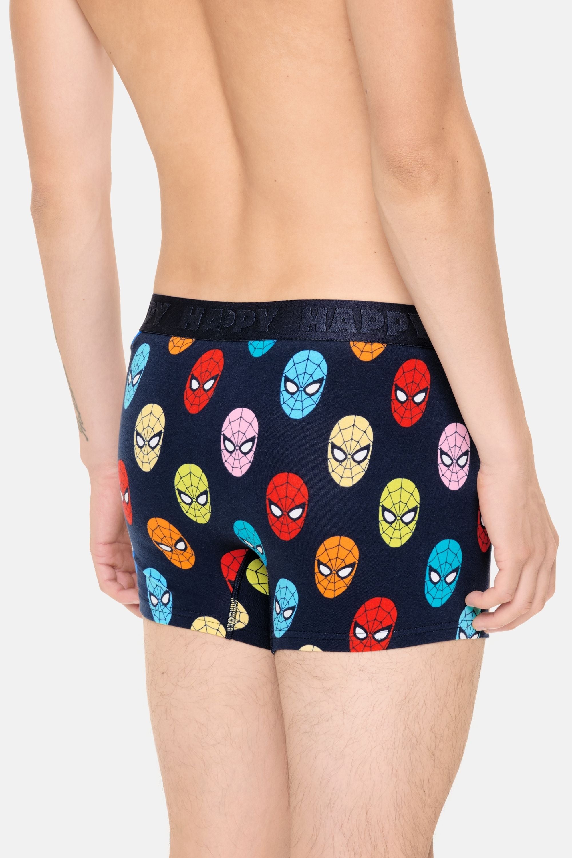 Happy Socks - Erkek Lacivert Spıder-Man Desenli Boxer