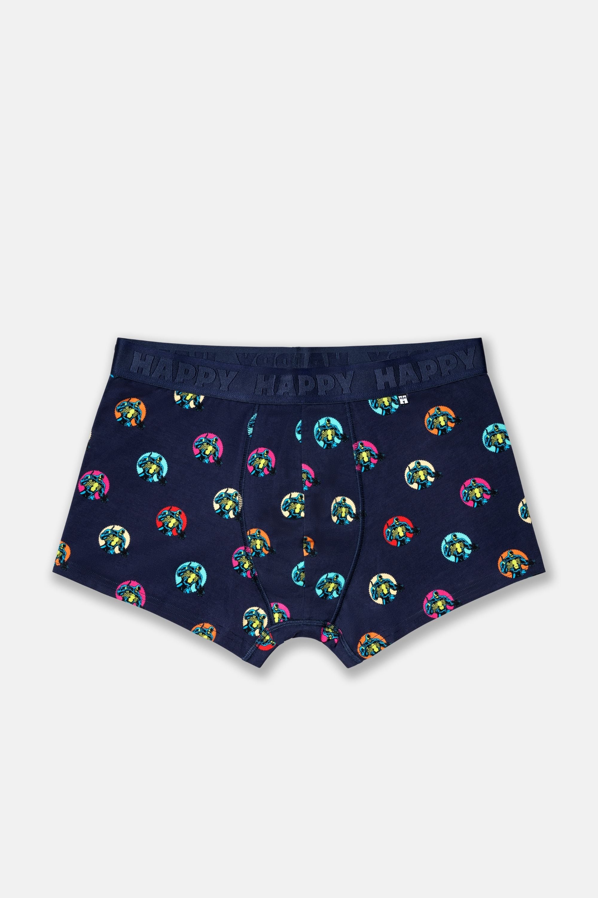 Happy Socks - Erkek Lacivert Süper Kahraman Desenli Boxer