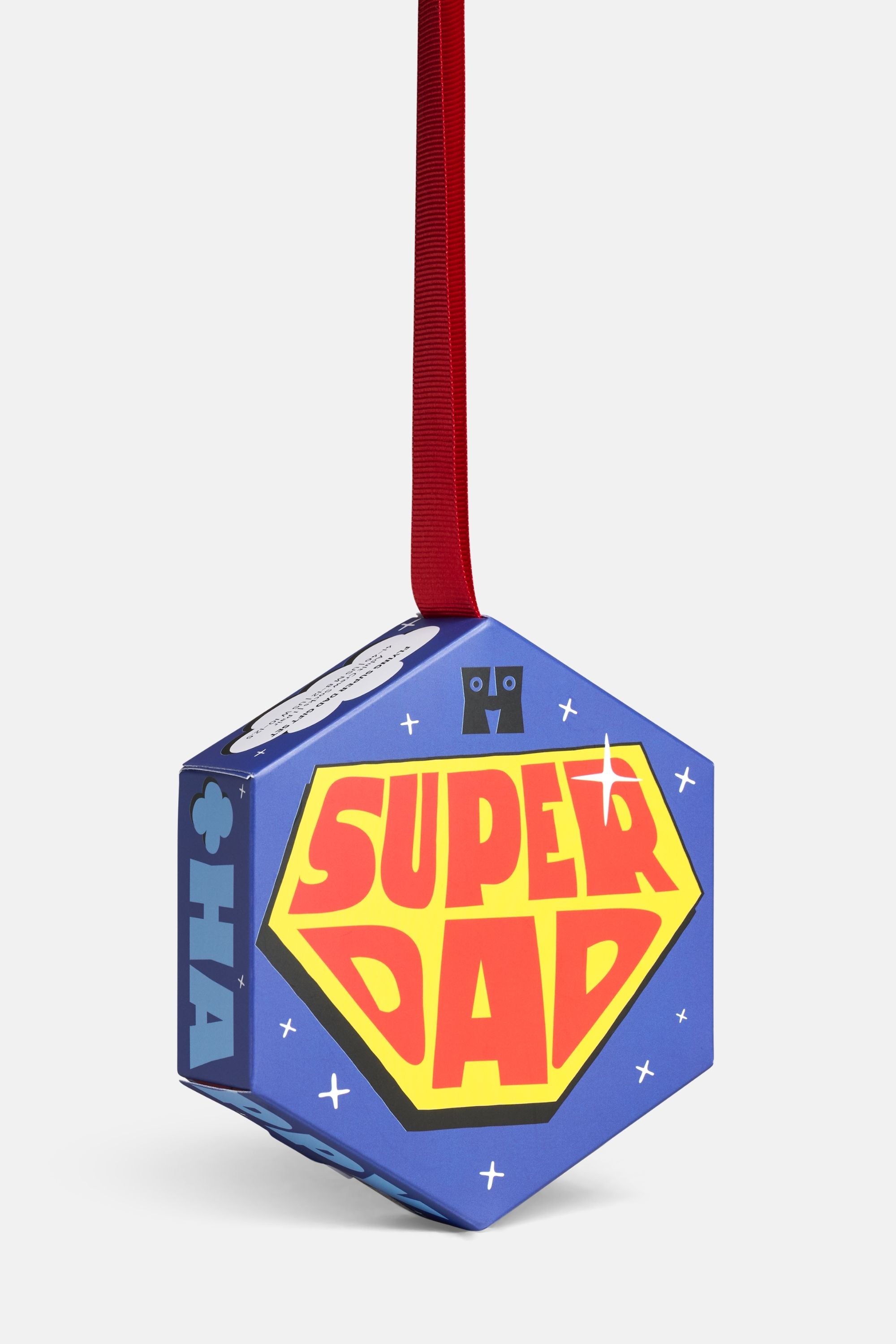 Happy Socks - Mavi Süper Baba Desenli 1'li Pamuklu Çorap Seti