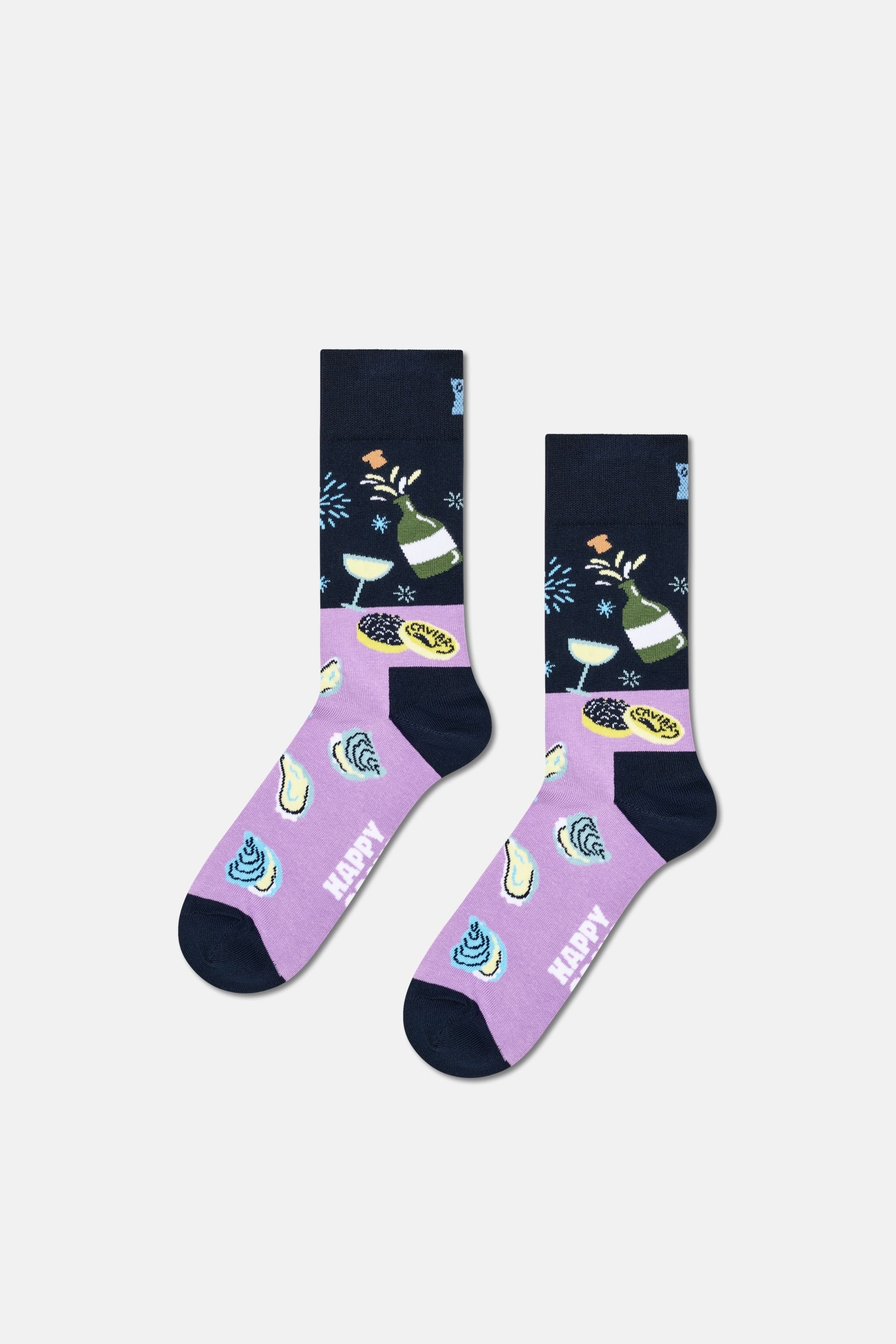 Happy Socks - Çok Renkli İstiridye Desenli 3'lü Pamuklu Çorap Seti