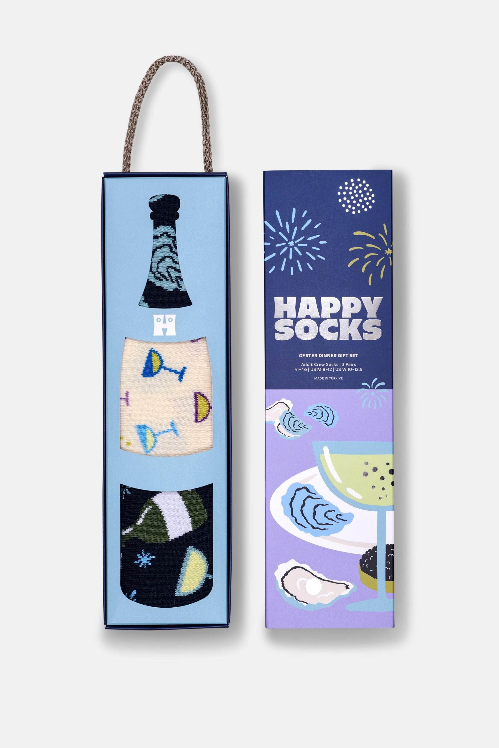 Happy Socks - Çok Renkli İstiridye Desenli 3'lü Pamuklu Çorap Seti