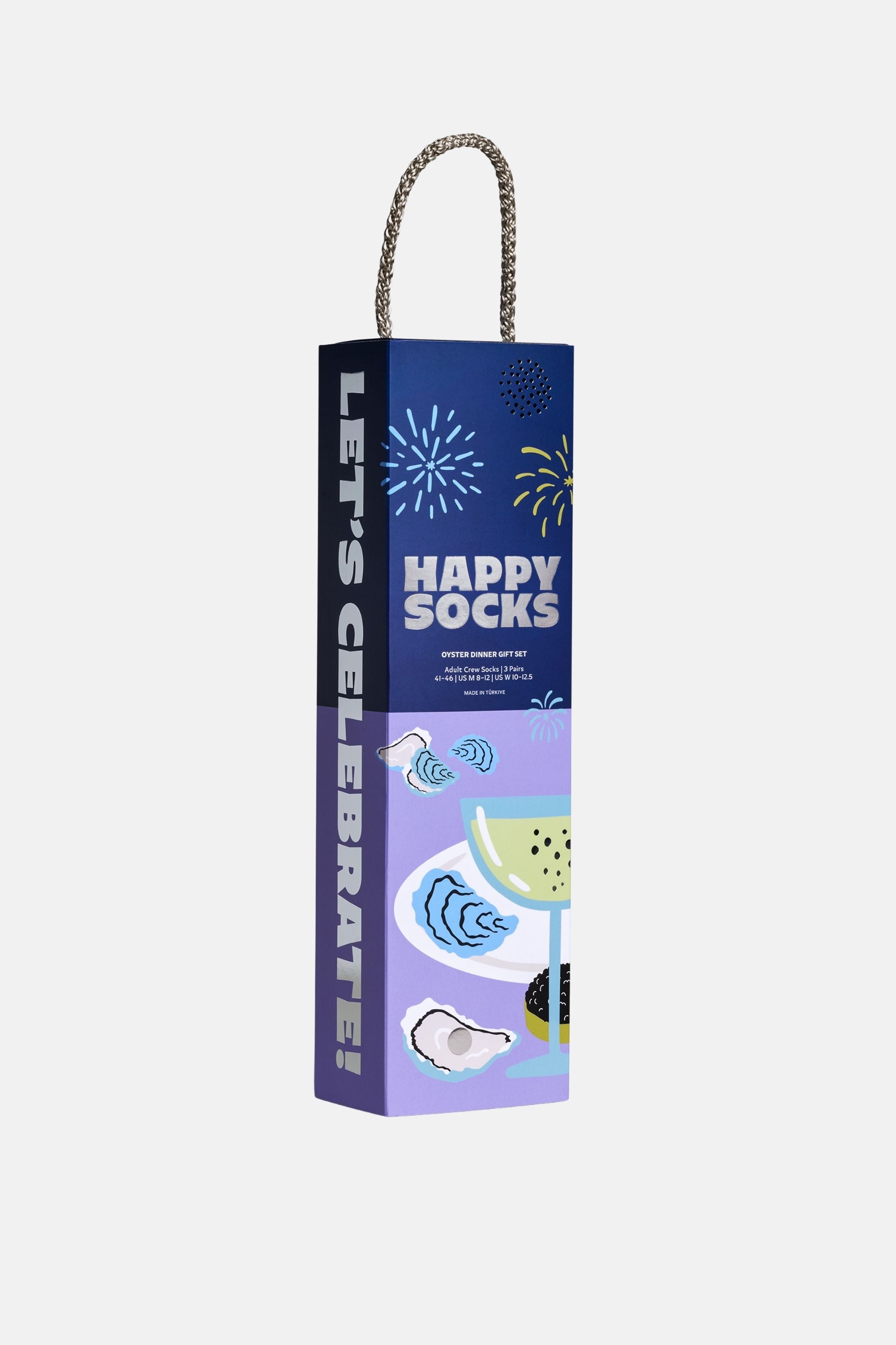 Happy Socks - Çok Renkli İstiridye Desenli 3'lü Pamuklu Çorap Seti