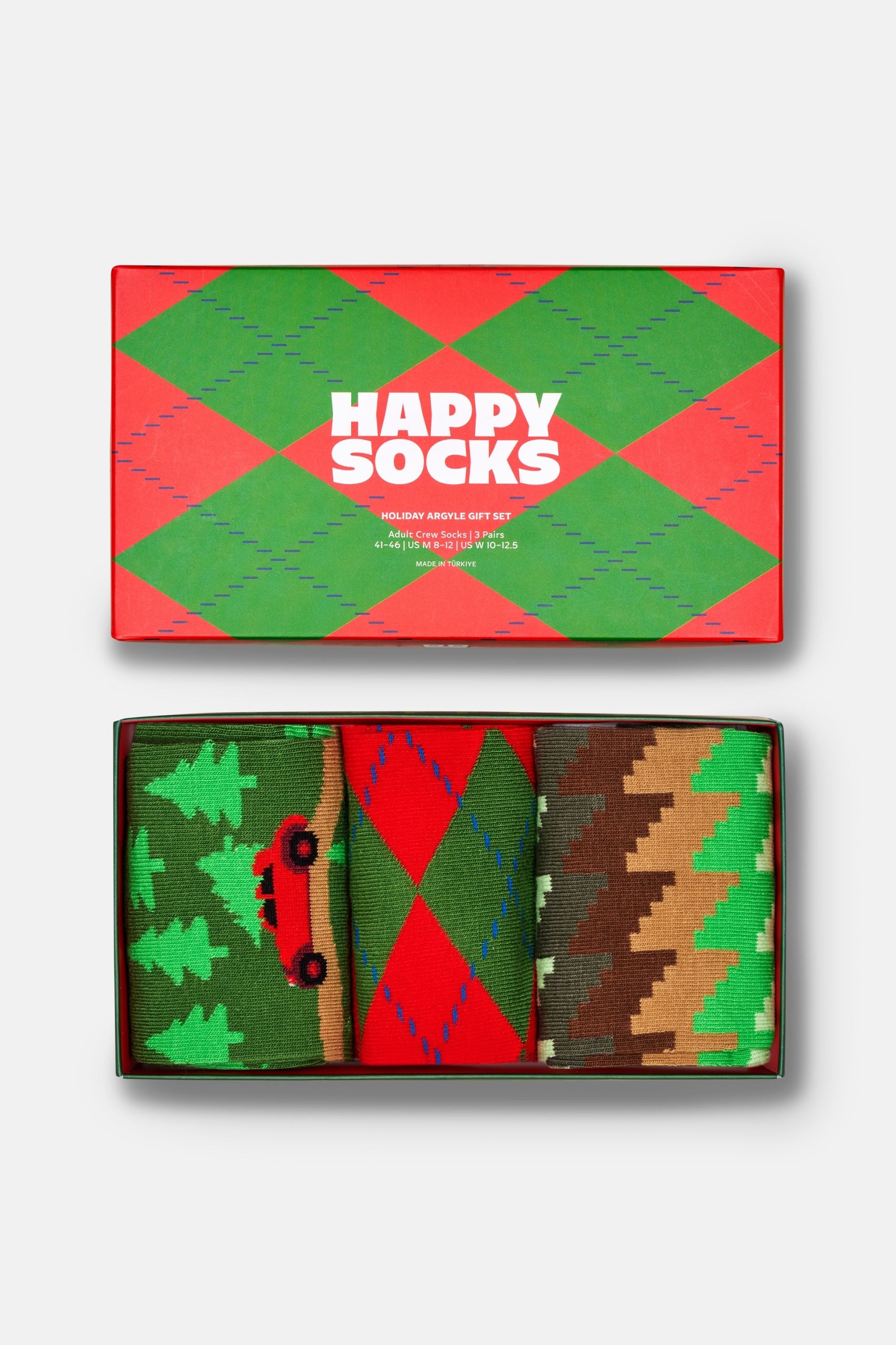 Happy Socks - Çok Renkli Doğa Desenli 3'lü Pamuklu Çorap Seti