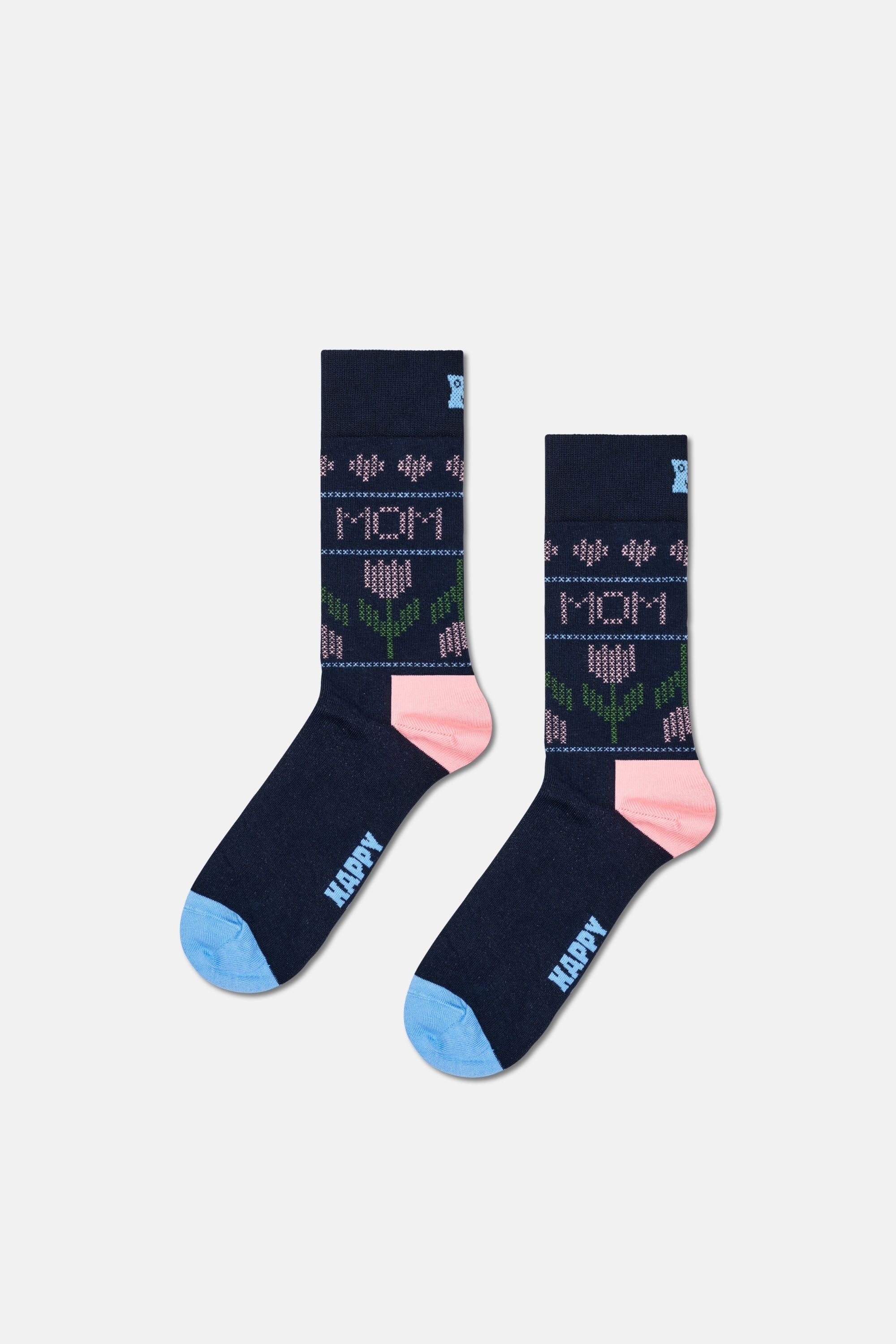 Happy Socks - Çok Renkli Anneler Günü Desenli 3'lü Pamuklu Çorap Seti