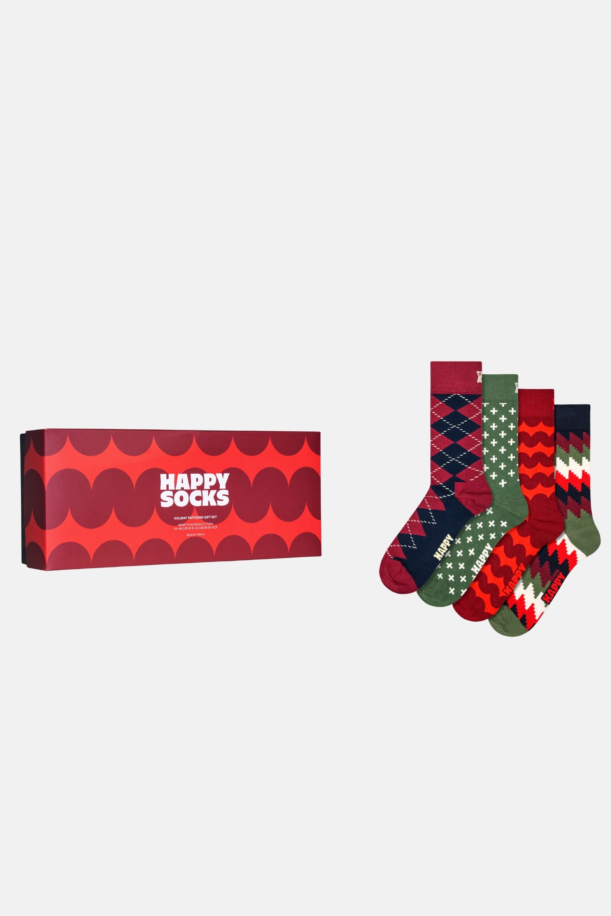 Happy Socks - Çok Renkli Nokta ve Çizgi Desenli 4'lü Pamuklu Çorap Seti
