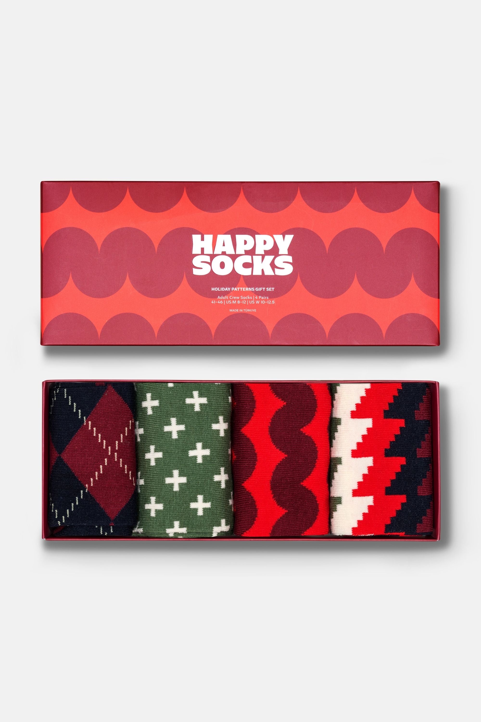 Happy Socks - Çok Renkli Nokta ve Çizgi Desenli 4'lü Pamuklu Çorap Seti
