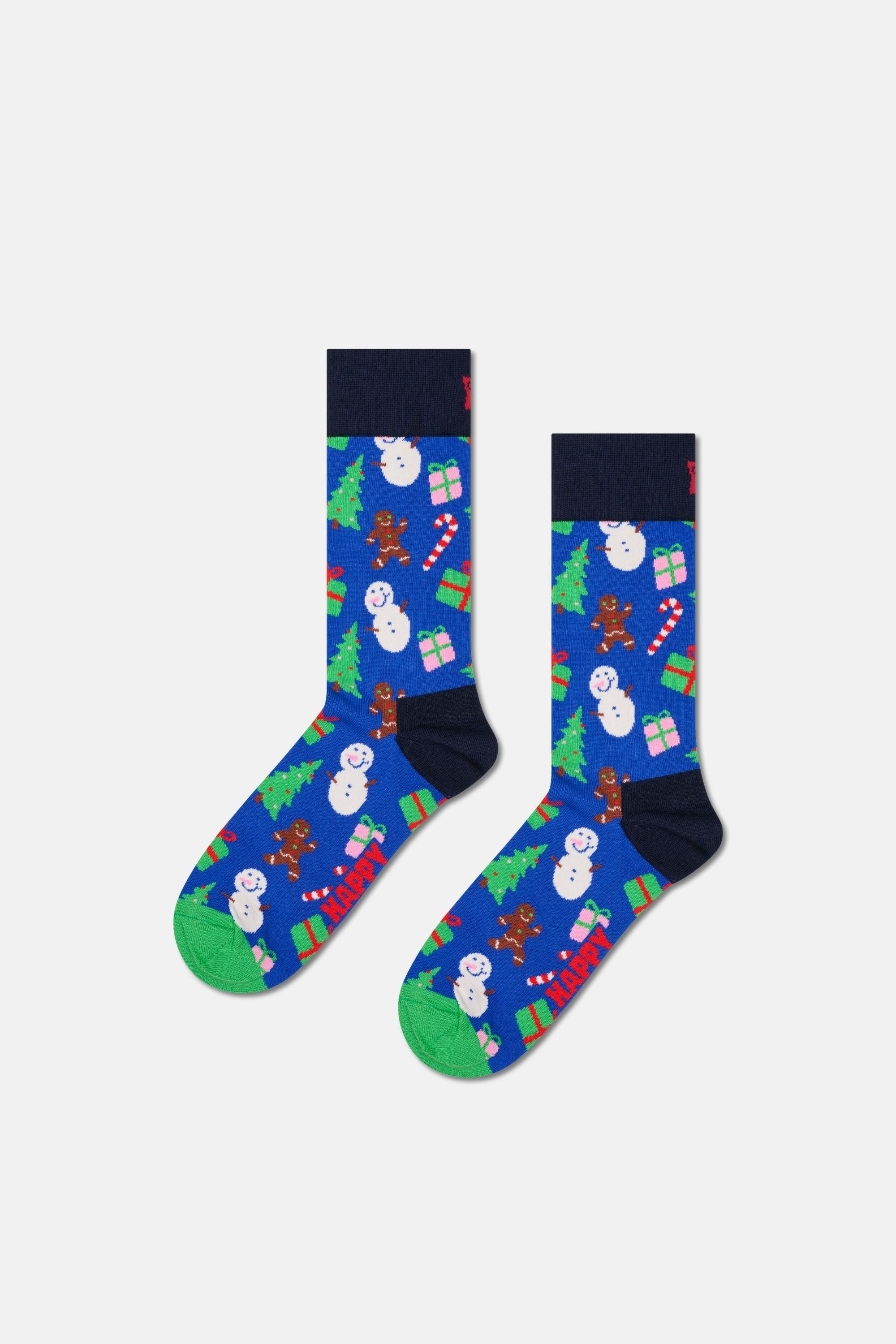 Happy Socks - Çok Renkli Kutlama Desenli 2'li Pamuklu Çorap Seti