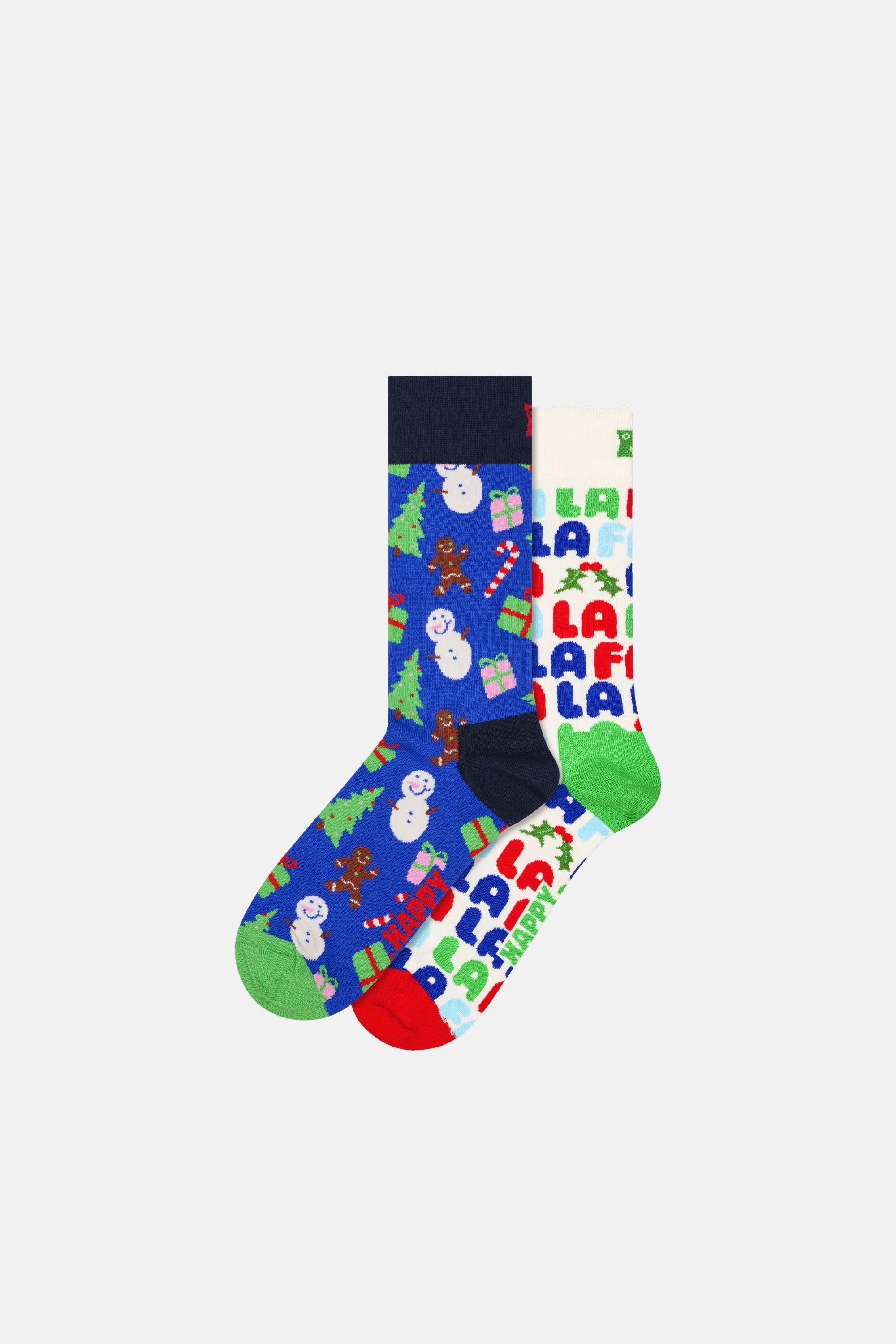 Happy Socks - Çok Renkli Kutlama Desenli 2'li Pamuklu Çorap Seti