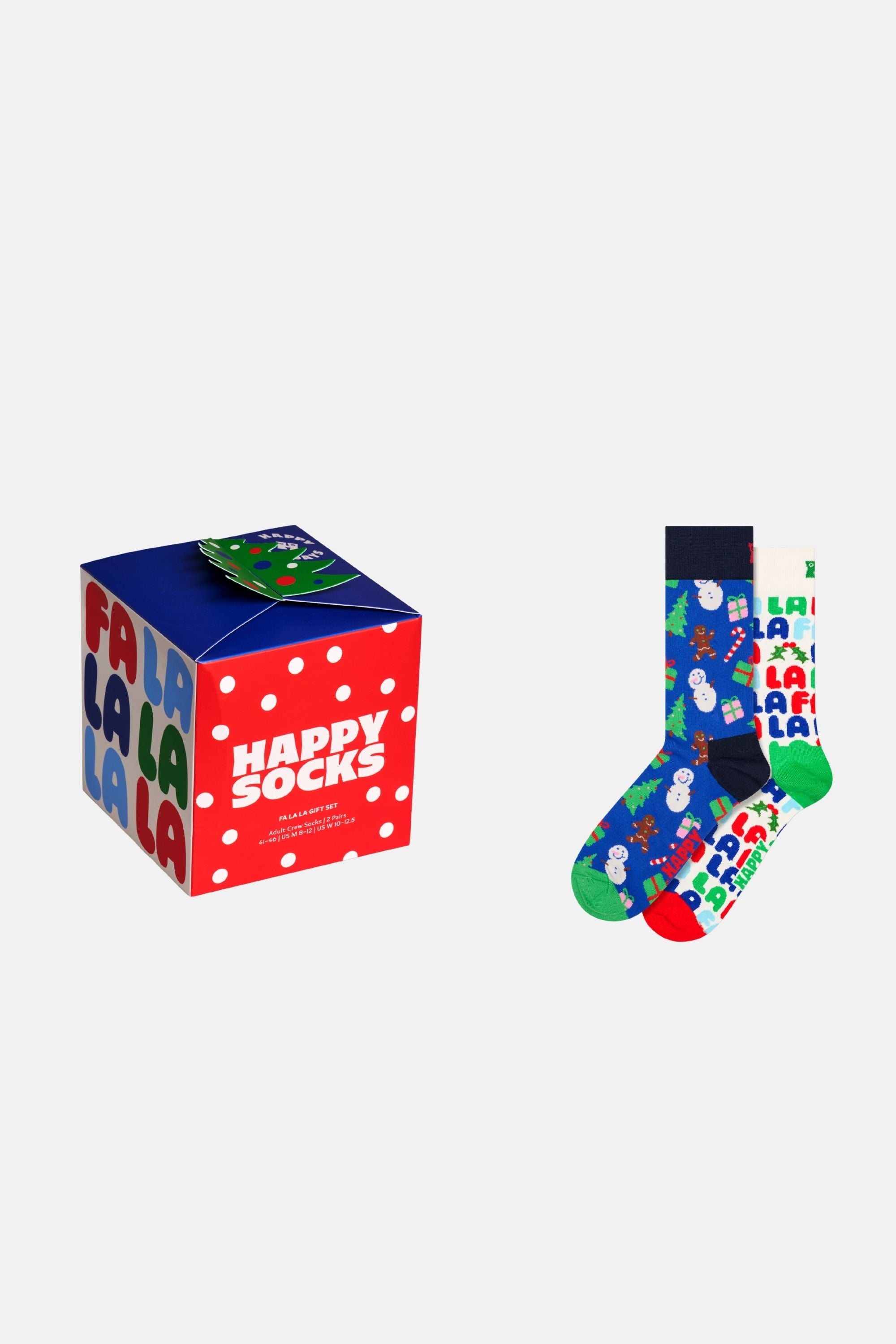 Happy Socks - Çok Renkli Kutlama Desenli 2'li Pamuklu Çorap Seti