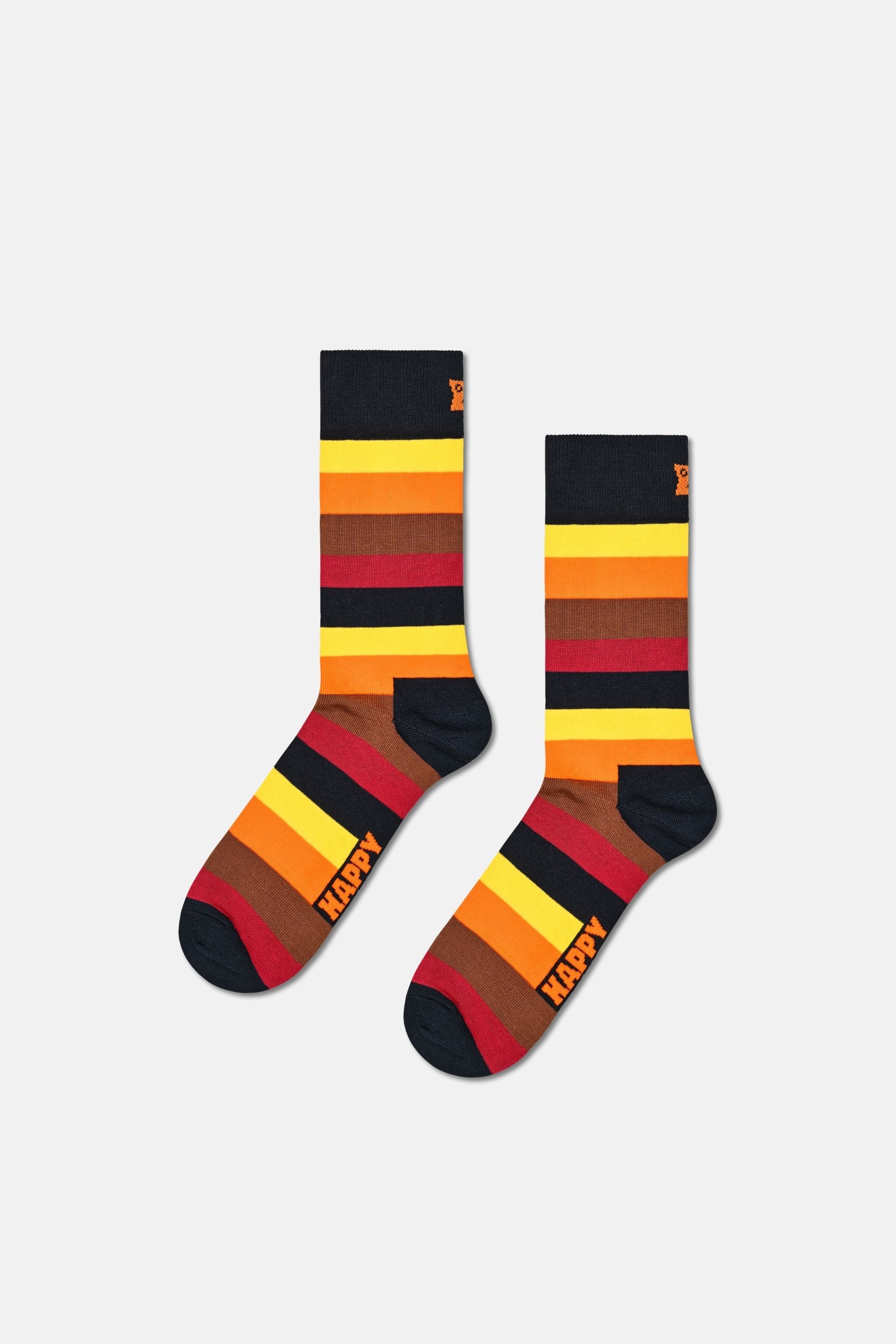 Happy Socks - Siyah Nokta ve Çizgi Desenli 2'li Pamuklu Çorap Seti