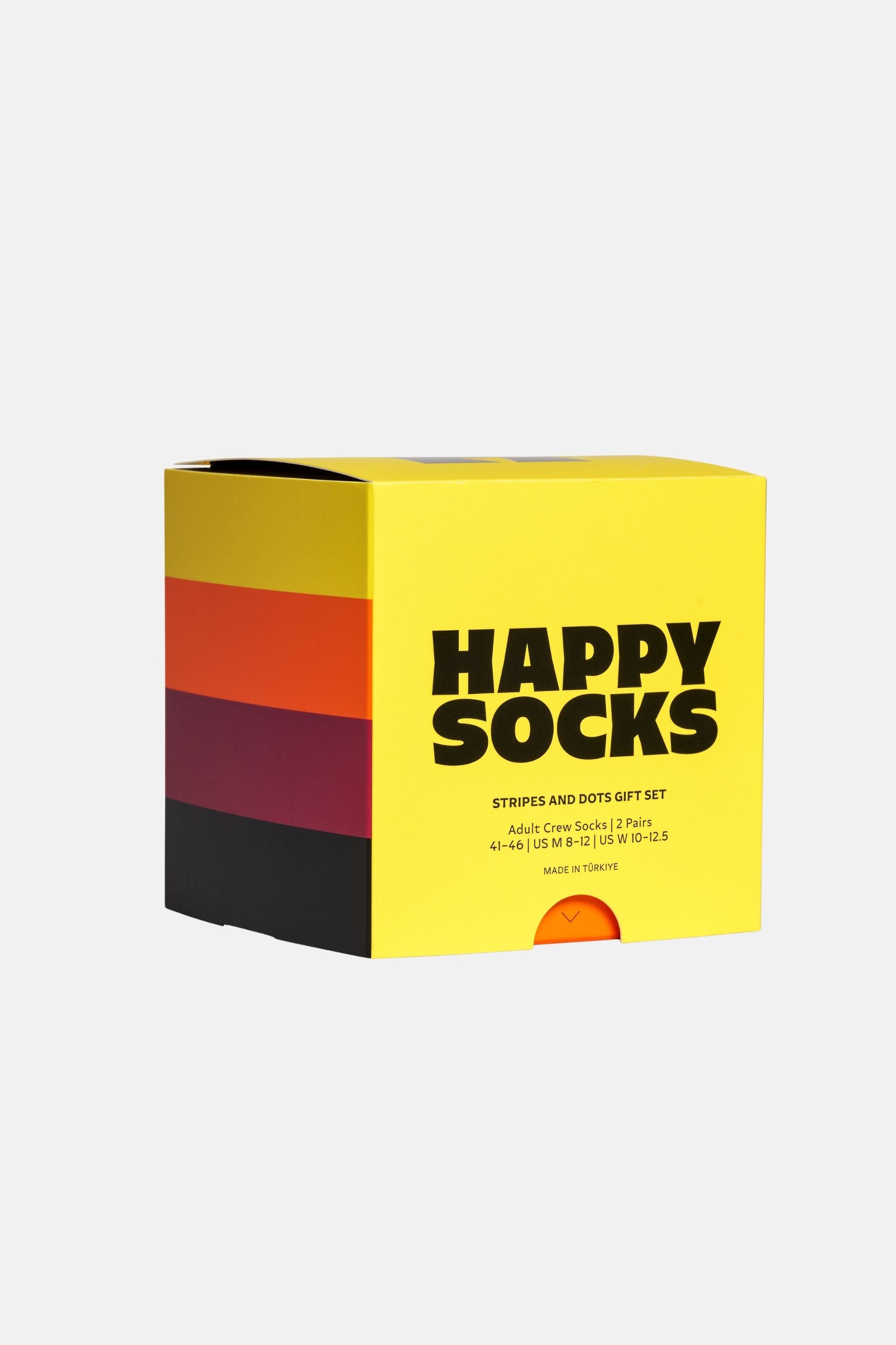 Happy Socks - Siyah Nokta ve Çizgi Desenli 2'li Pamuklu Çorap Seti