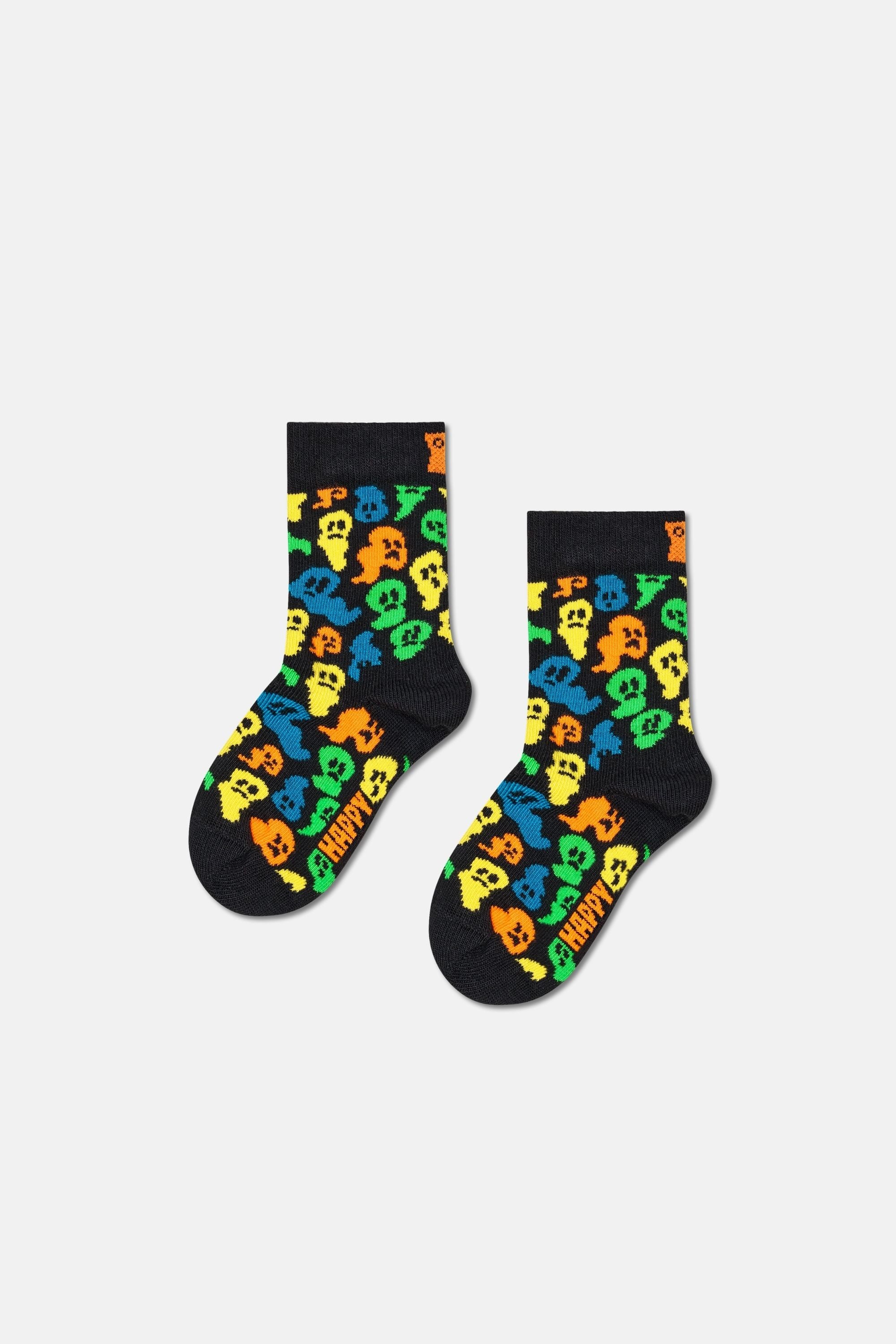 Happy Socks - Çocuk Çok Renkli Hayalet Desenli 3'lü Pamuklu Çorap Seti