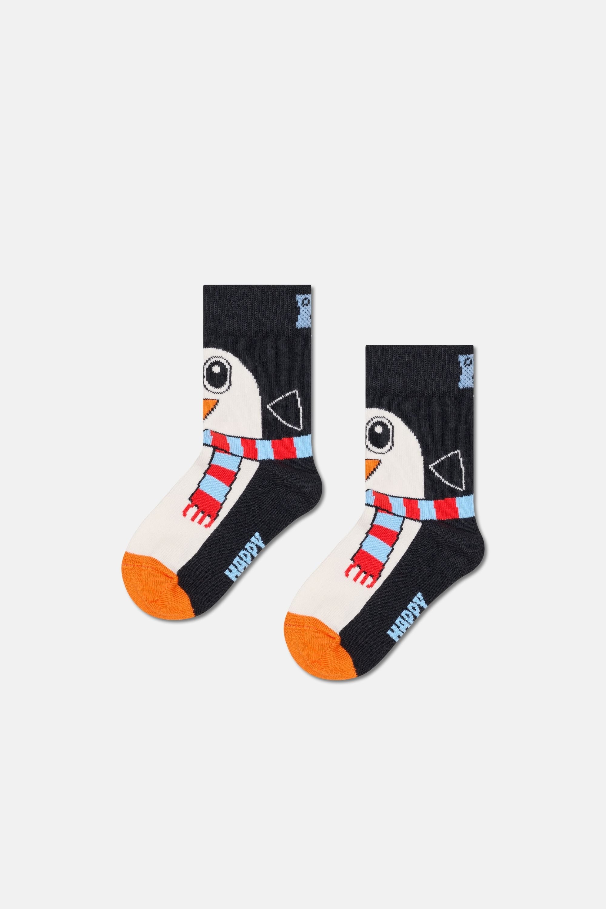 Happy Socks - Çocuk Çok Renkli Penguen Desenli 5'li Pamuklu Çorap Seti
