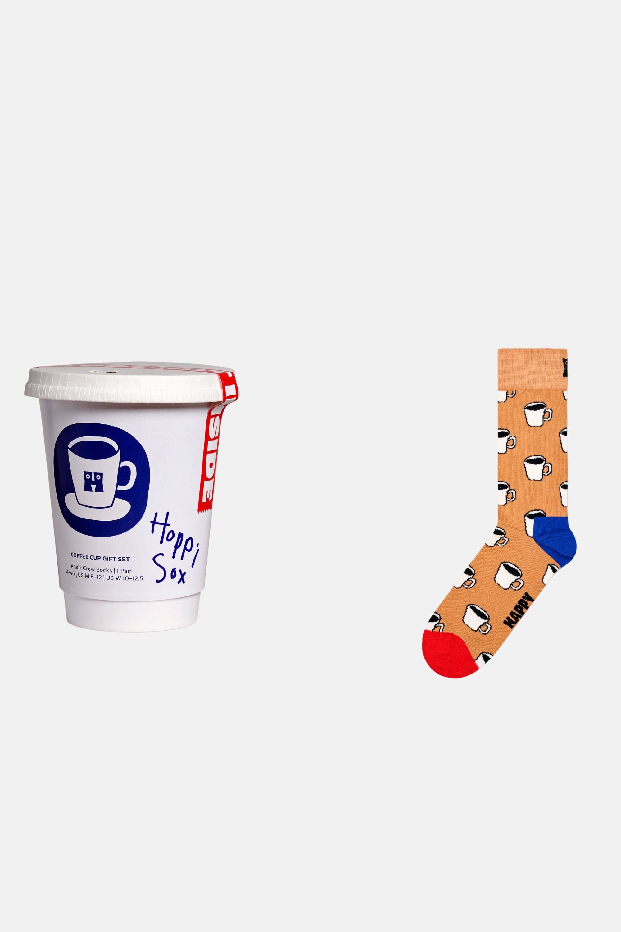 Happy Socks - Erkek Kahverengi Kahve Fincanı Temalı Çorap Hediye Seti