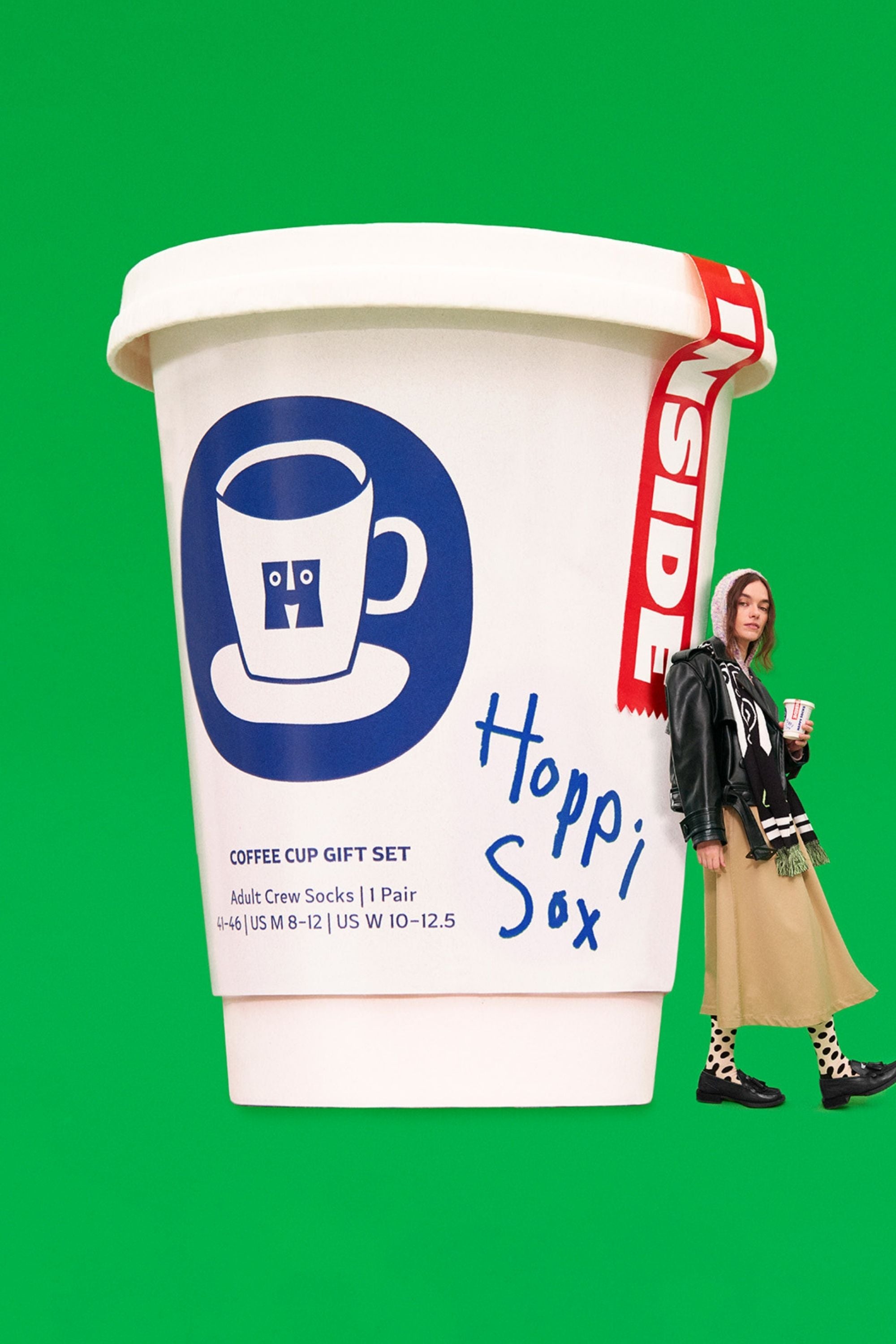 Happy Socks - Erkek Kahverengi Kahve Fincanı Temalı Çorap Hediye Seti