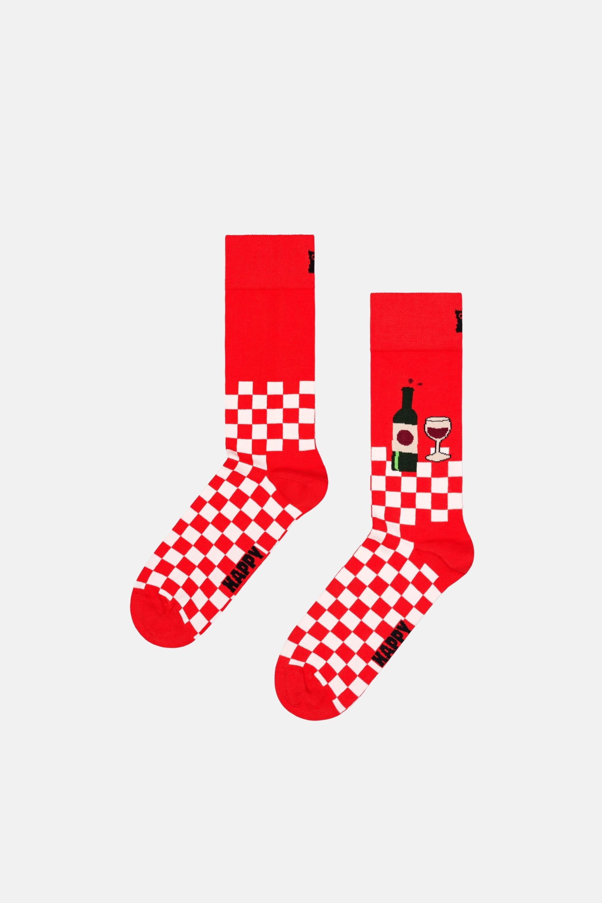 Happy Socks - Çok Renkli 2Li Kadeh Desenli Pamuklu Çorap Seti